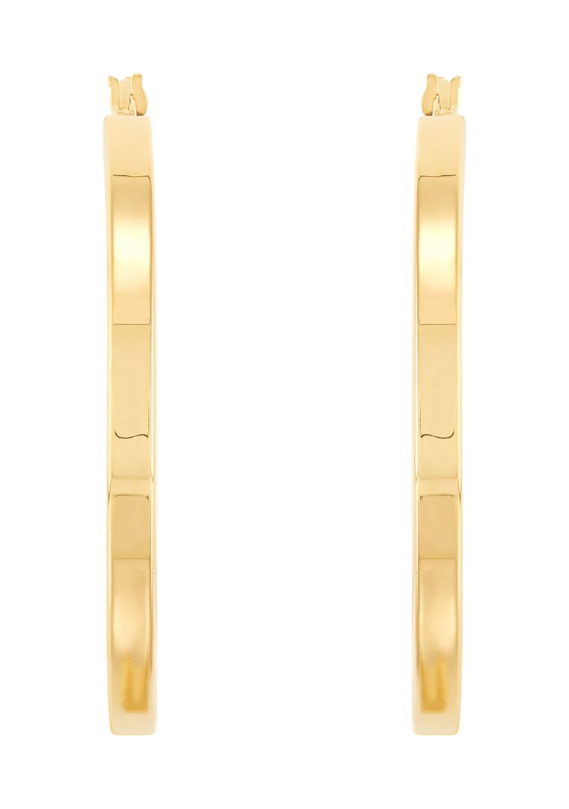 Tube Hoop Earrings in Gold Over Sterling Silver