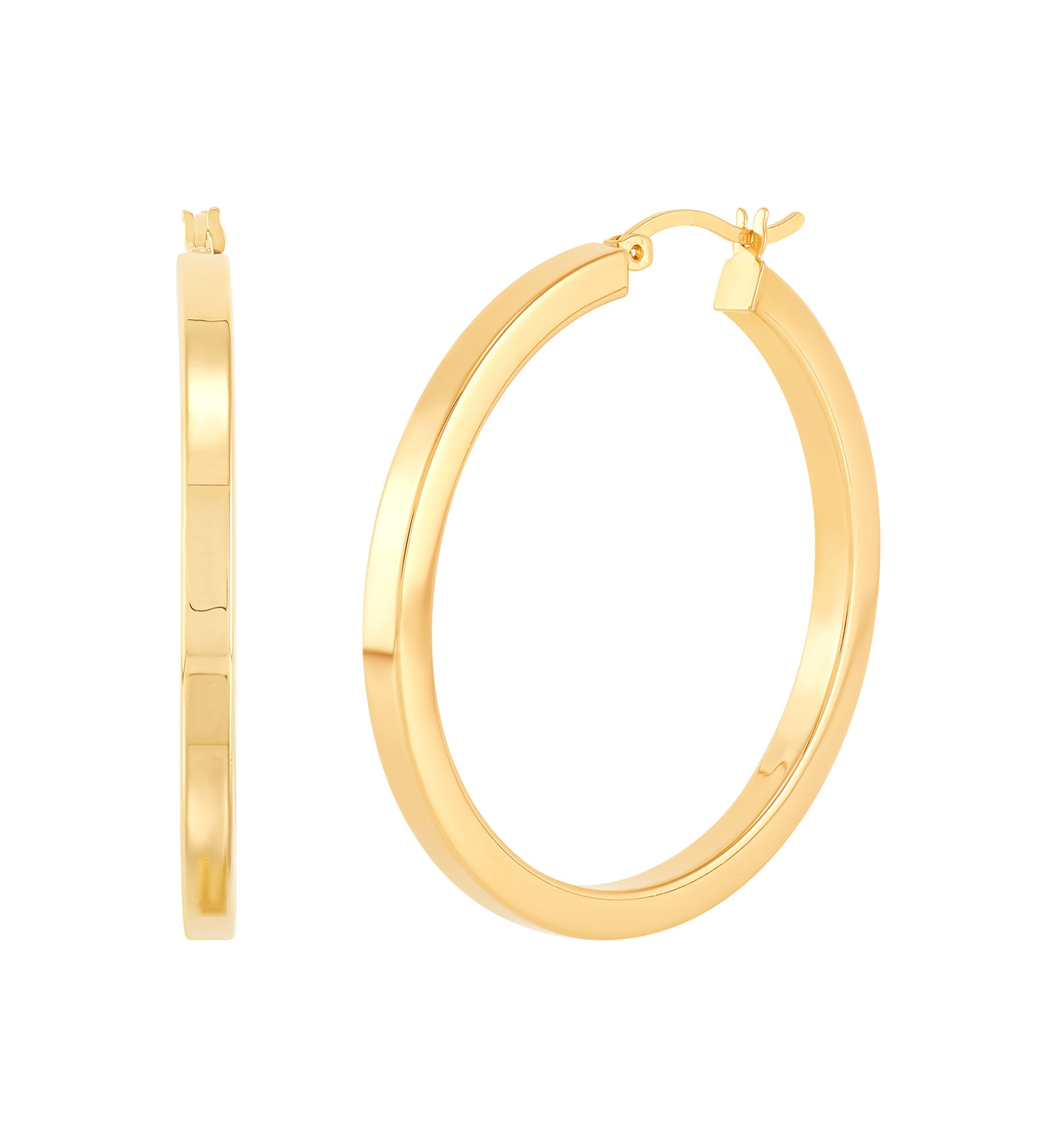 Tube Hoop Earrings in Gold Over Sterling Silver