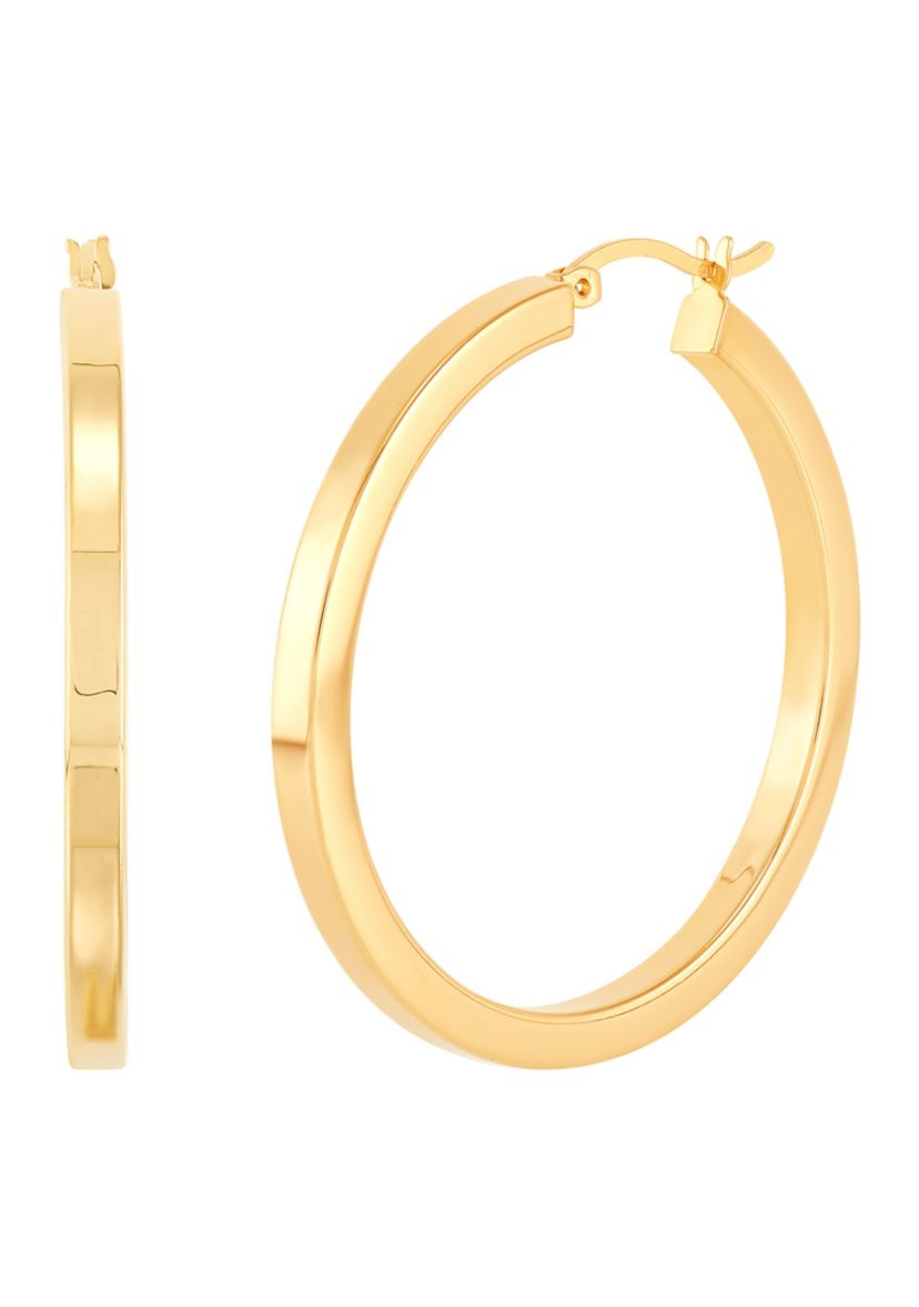 Tube Hoop Earrings in Gold Over Sterling Silver