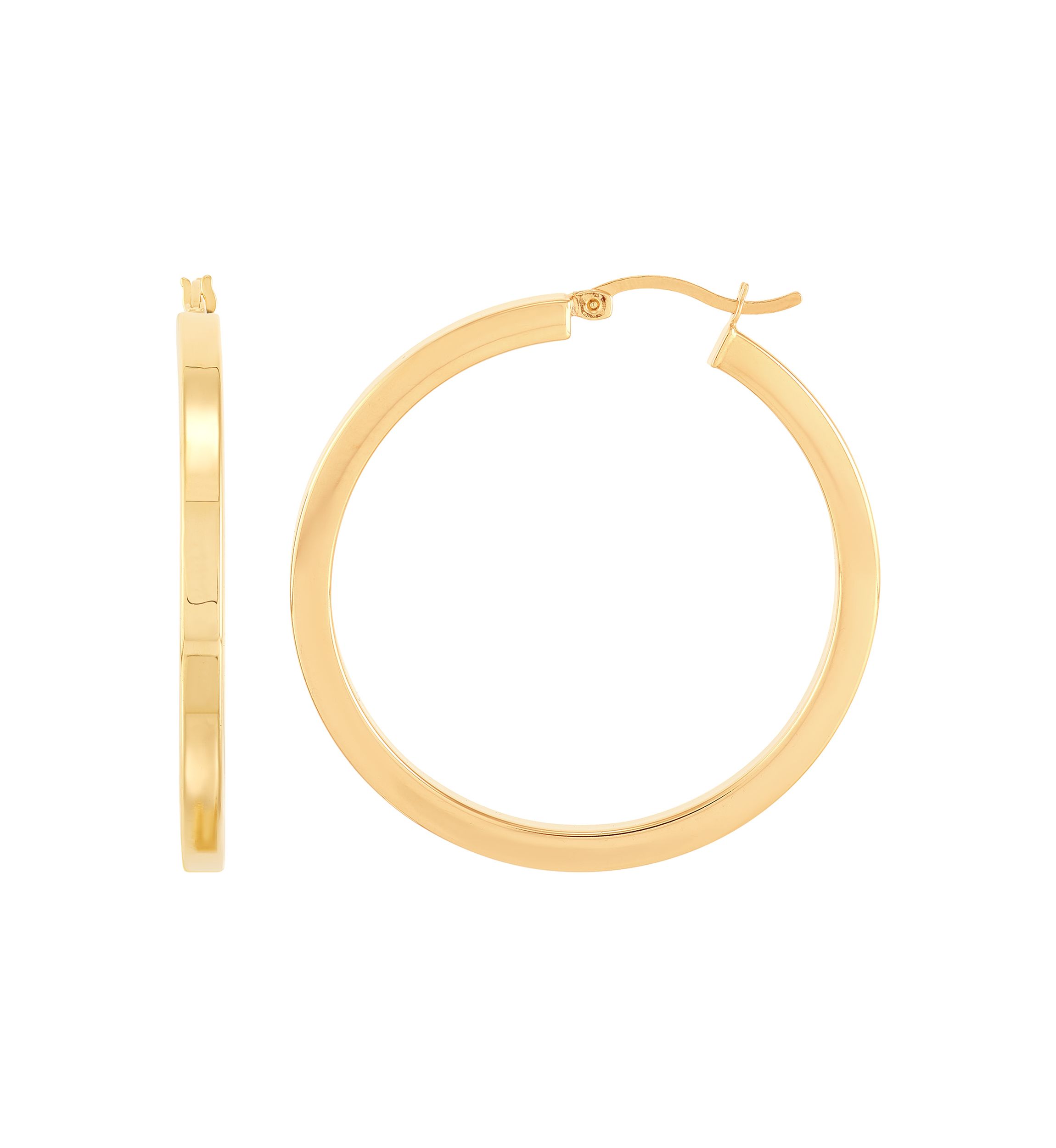 Tube Hoop Earrings in Gold Over Sterling Silver