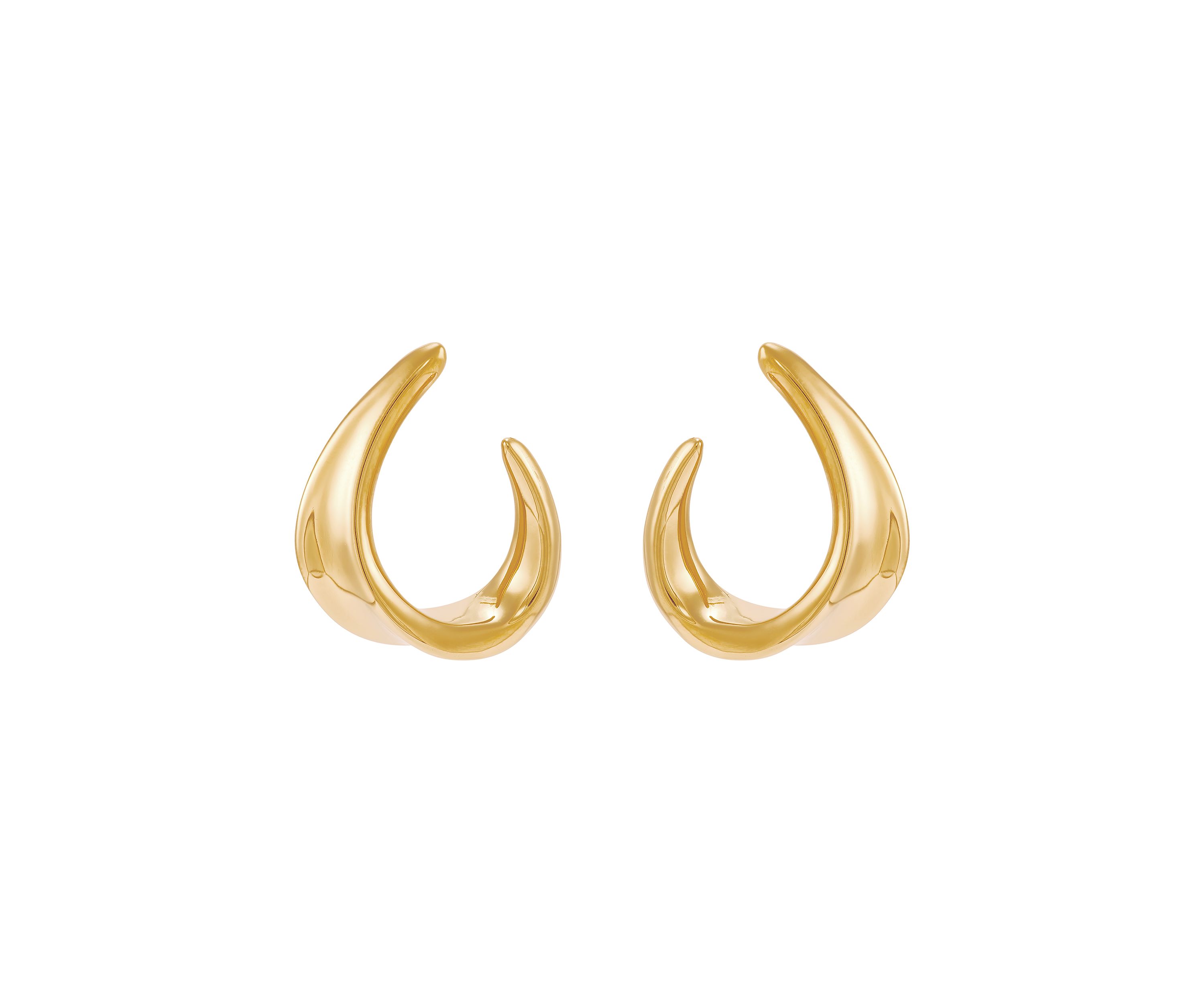 J Hoop Earrings in Gold Over Sterling Silver