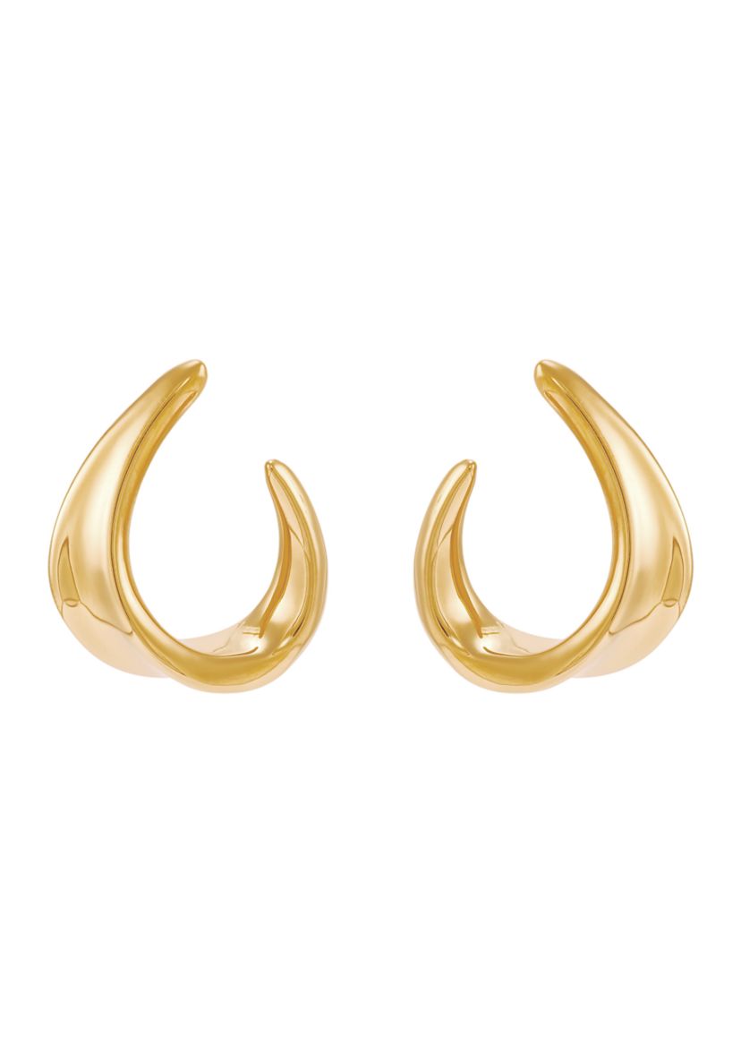 J Hoop Earrings in Gold Over Sterling Silver