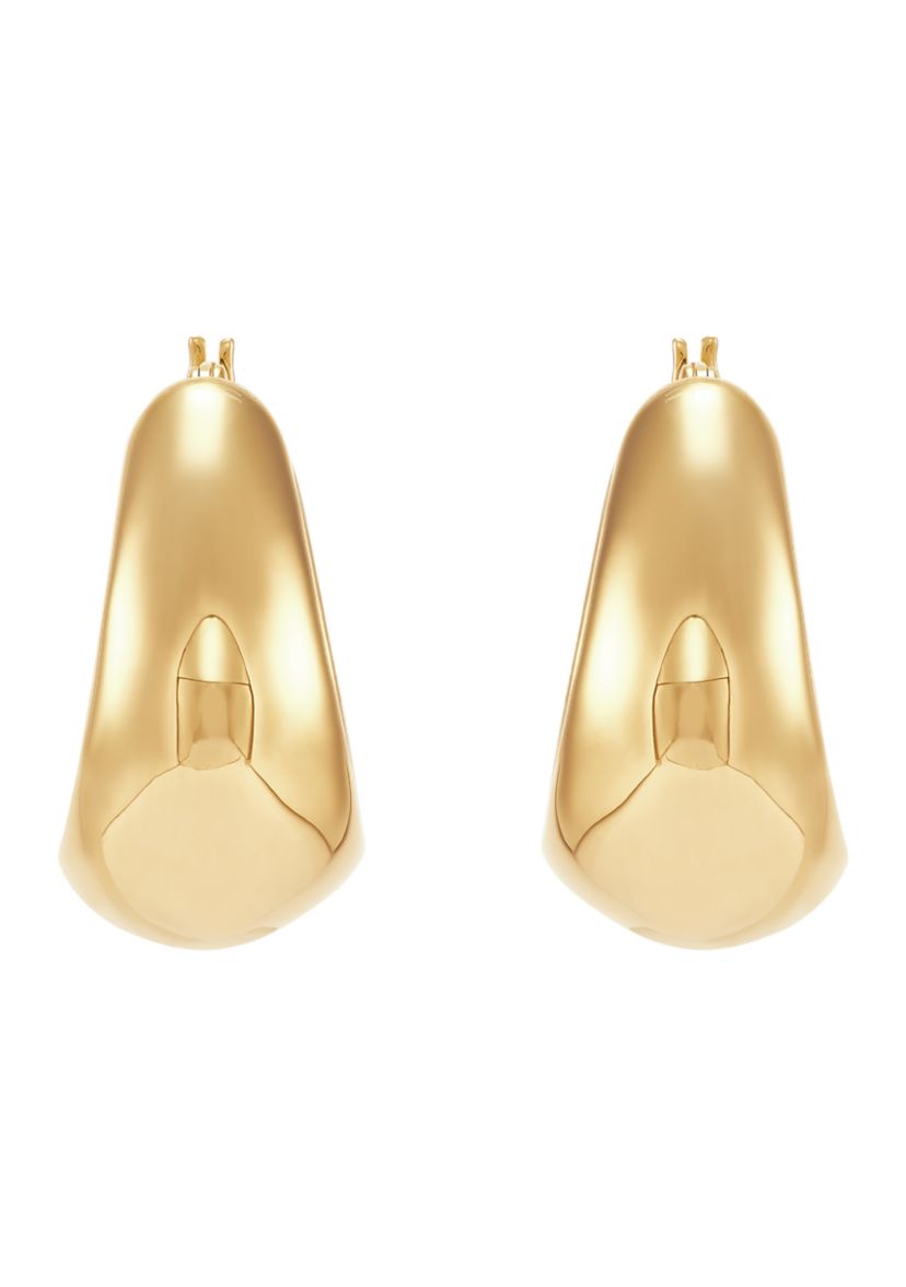 Round Hoop Earrings in Gold Over Sterling Silver
