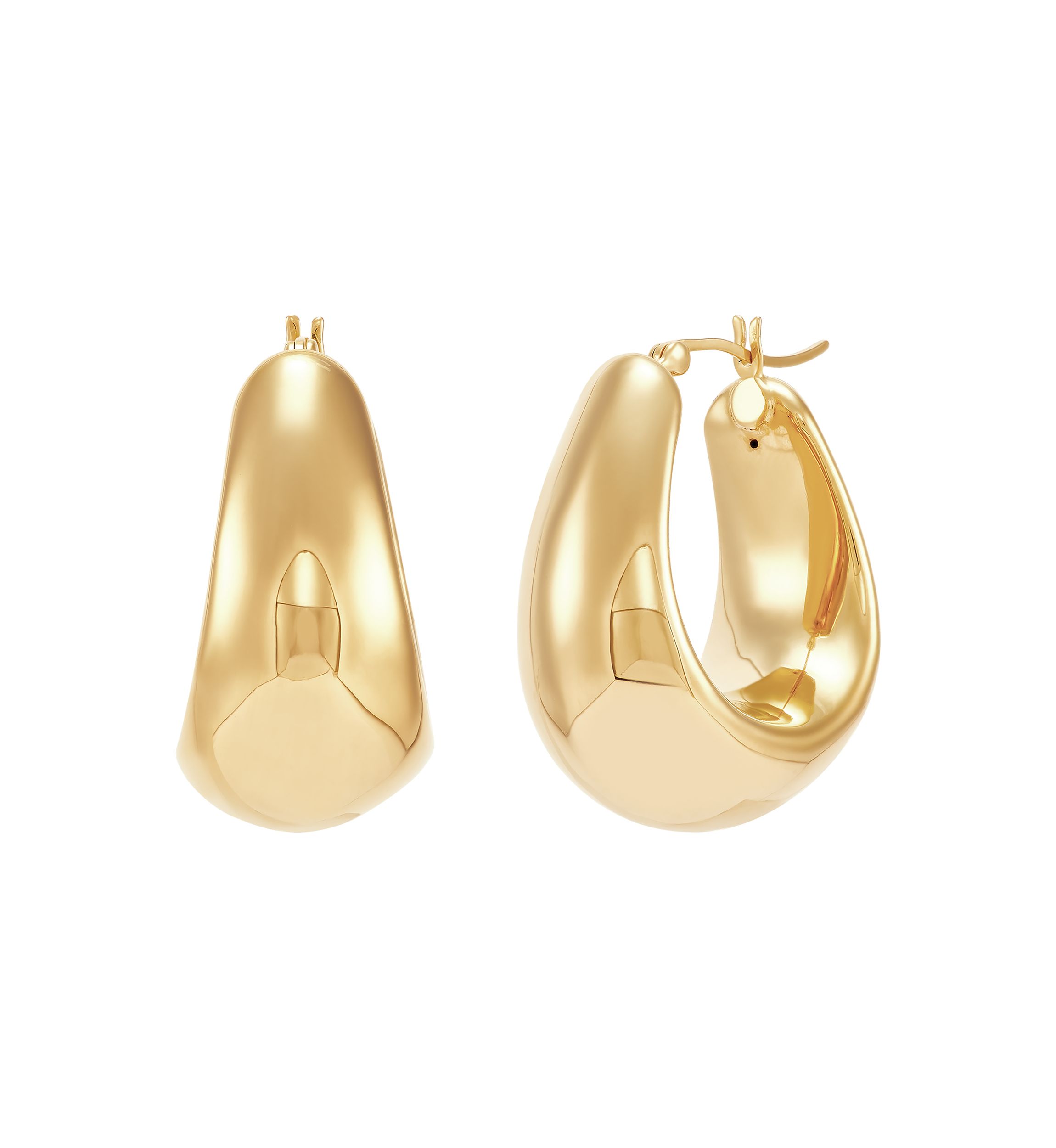 Round Hoop Earrings in Gold Over Sterling Silver