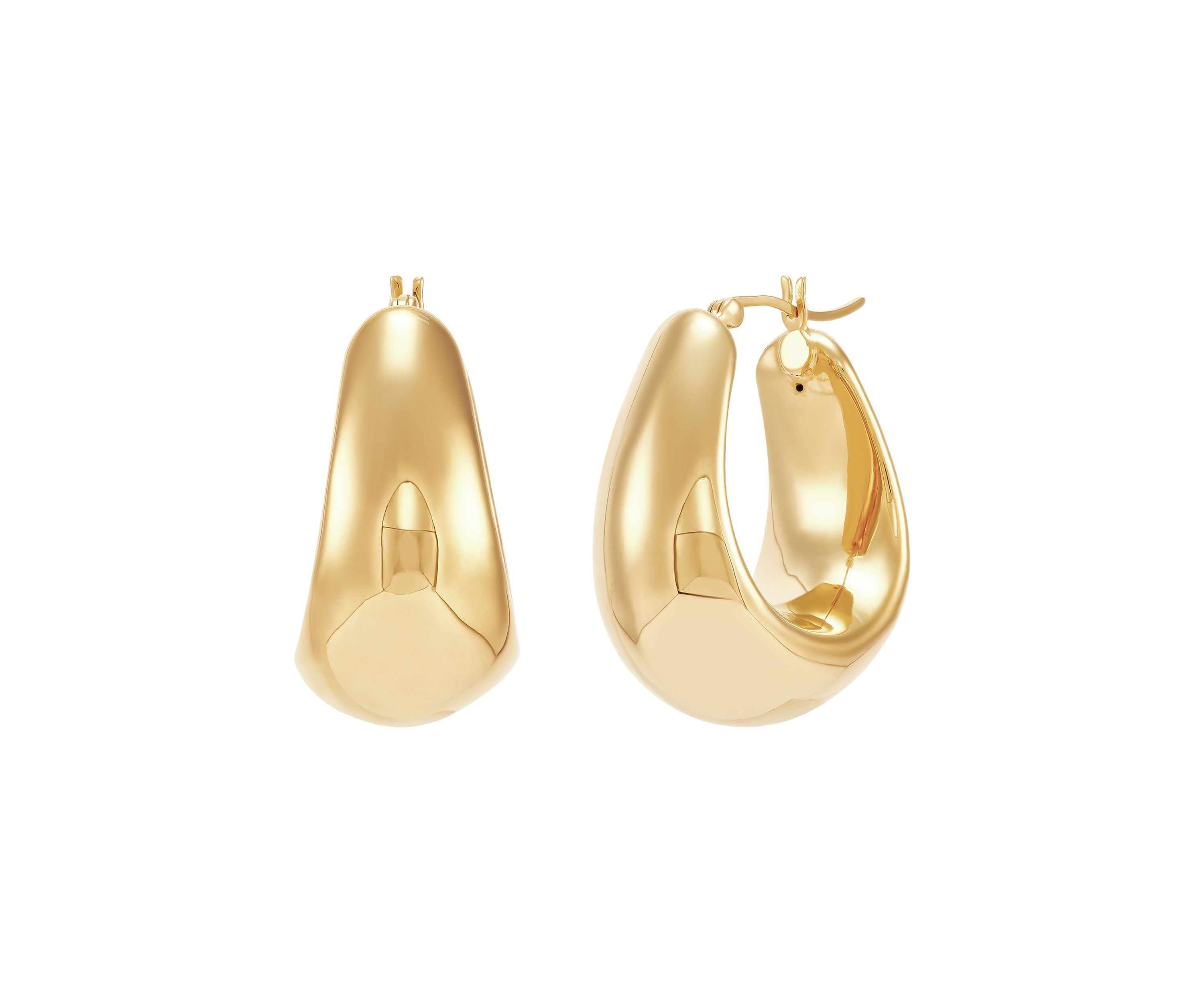 Round Hoop Earrings in Gold Over Sterling Silver