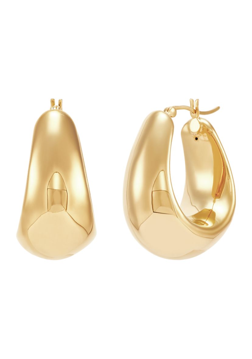 Round Hoop Earrings in Gold Over Sterling Silver