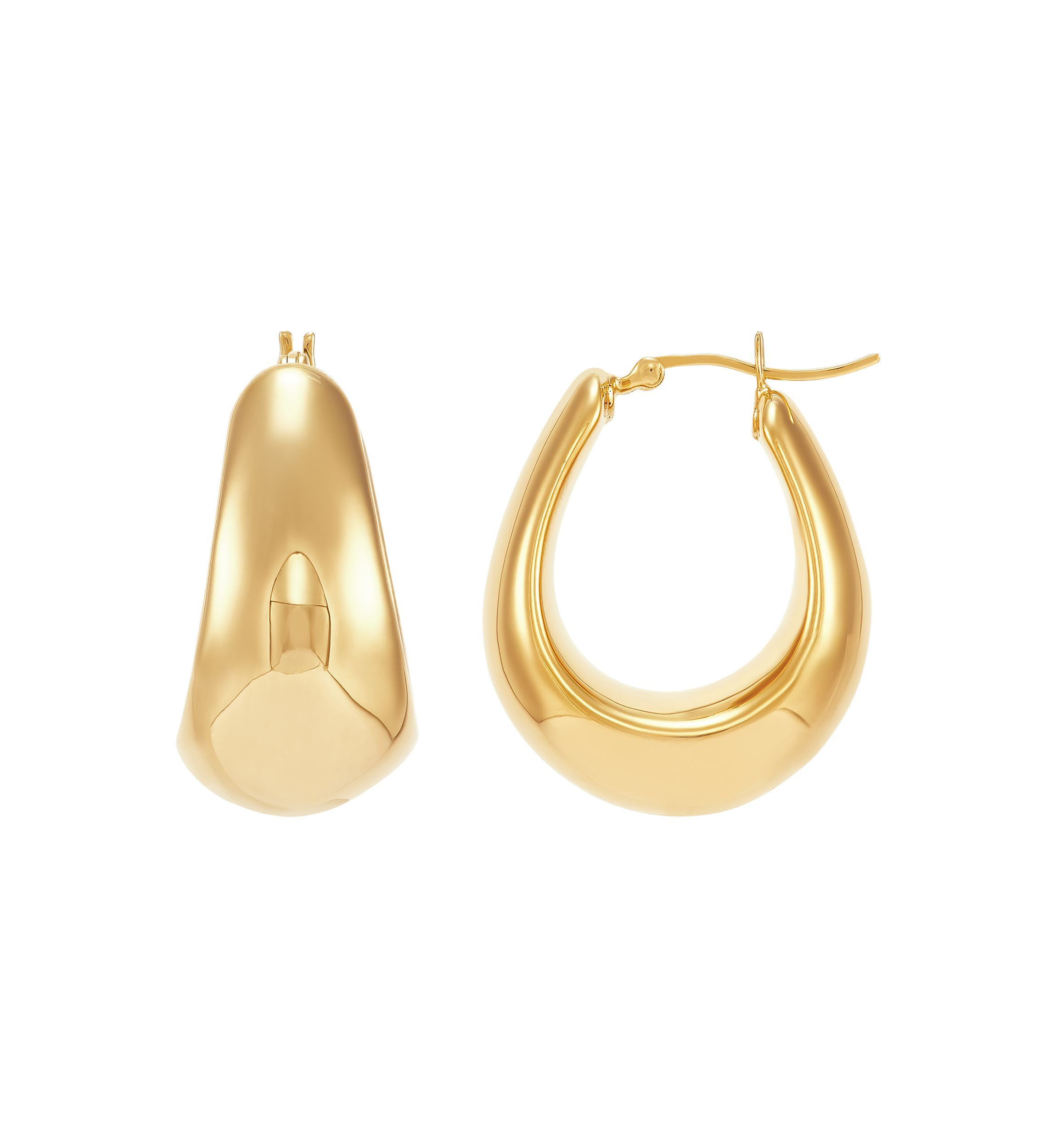 Round Hoop Earrings in Gold Over Sterling Silver
