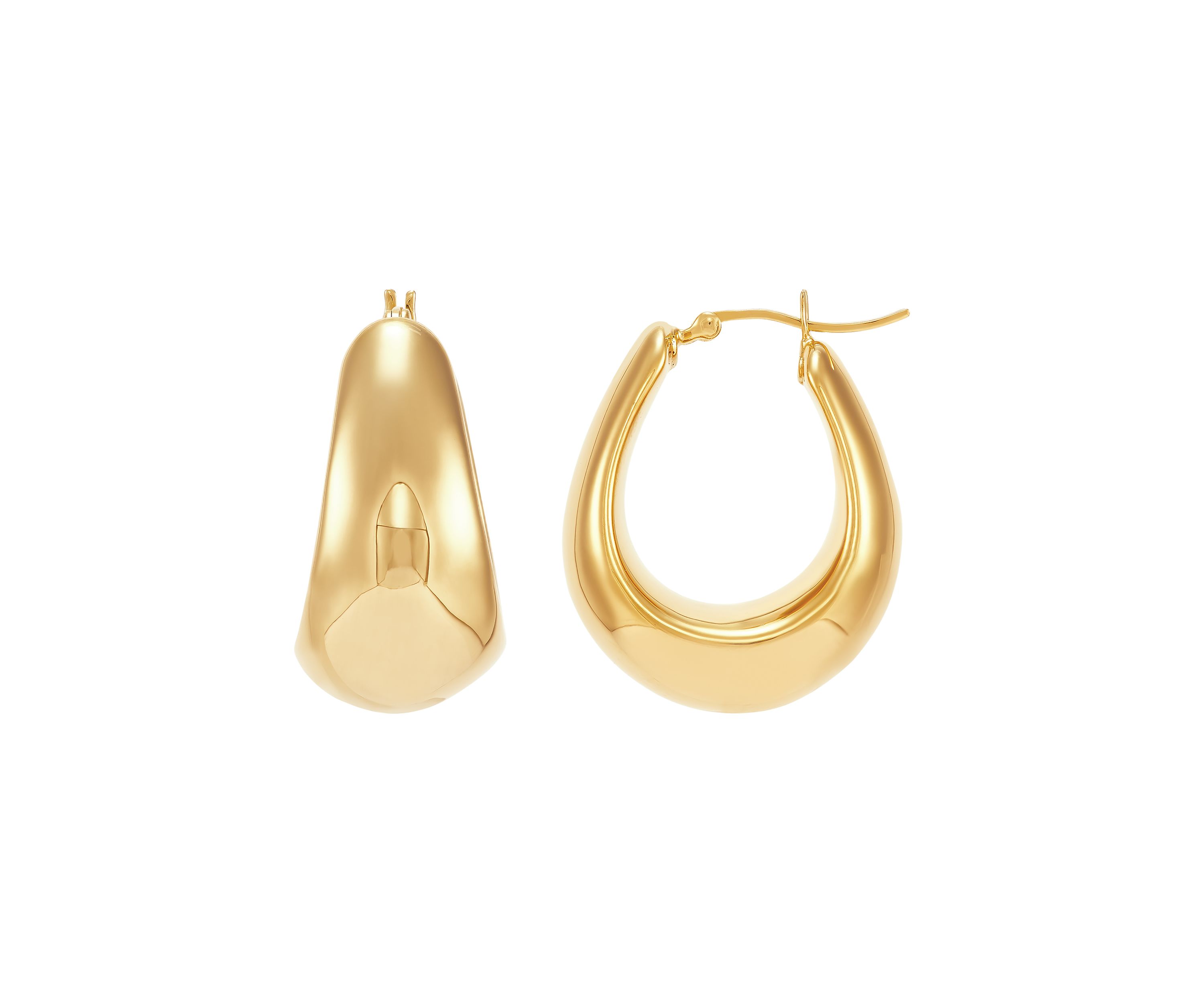 Round Hoop Earrings in Gold Over Sterling Silver