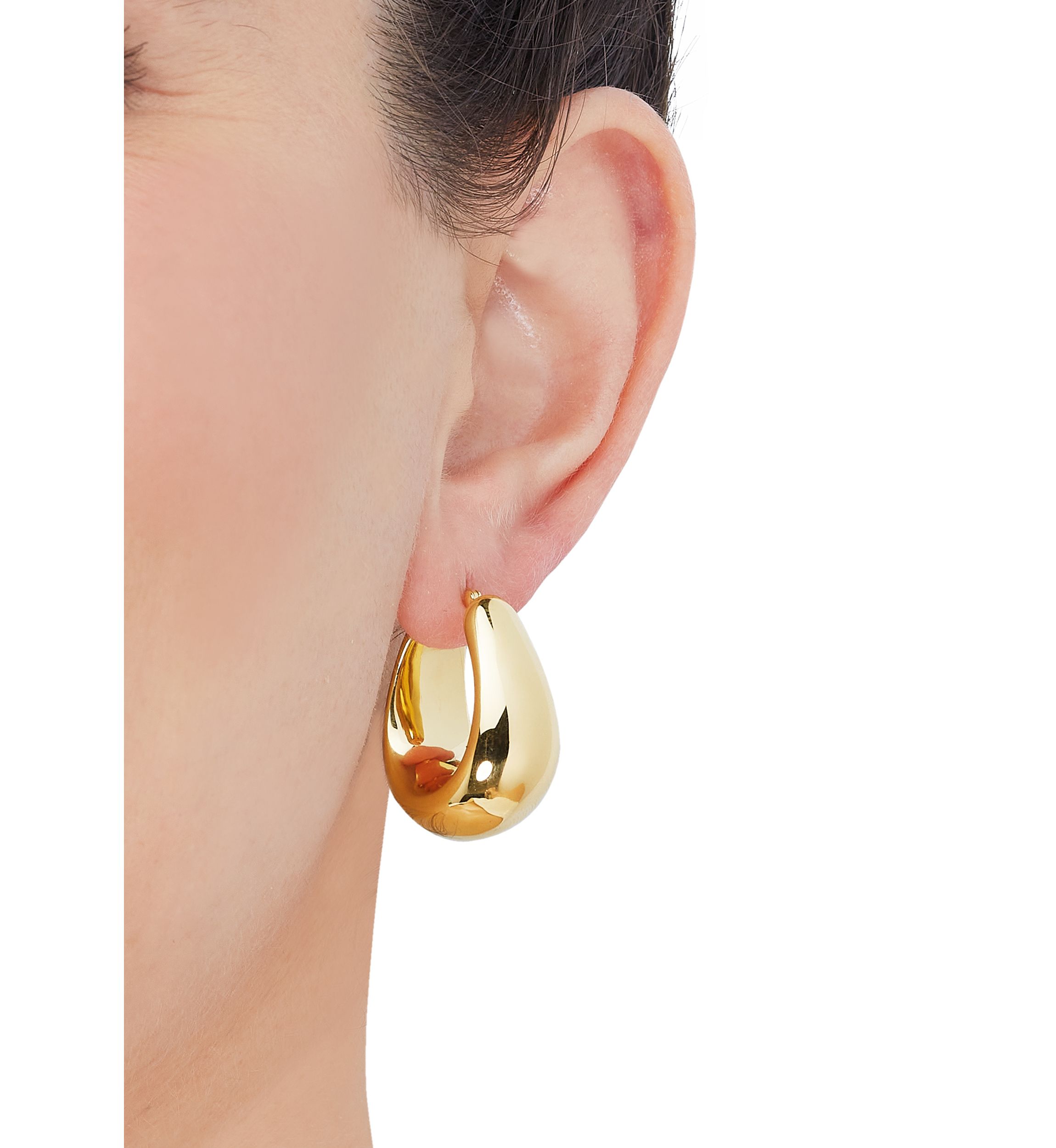 Round Hoop Earrings in Gold Over Sterling Silver