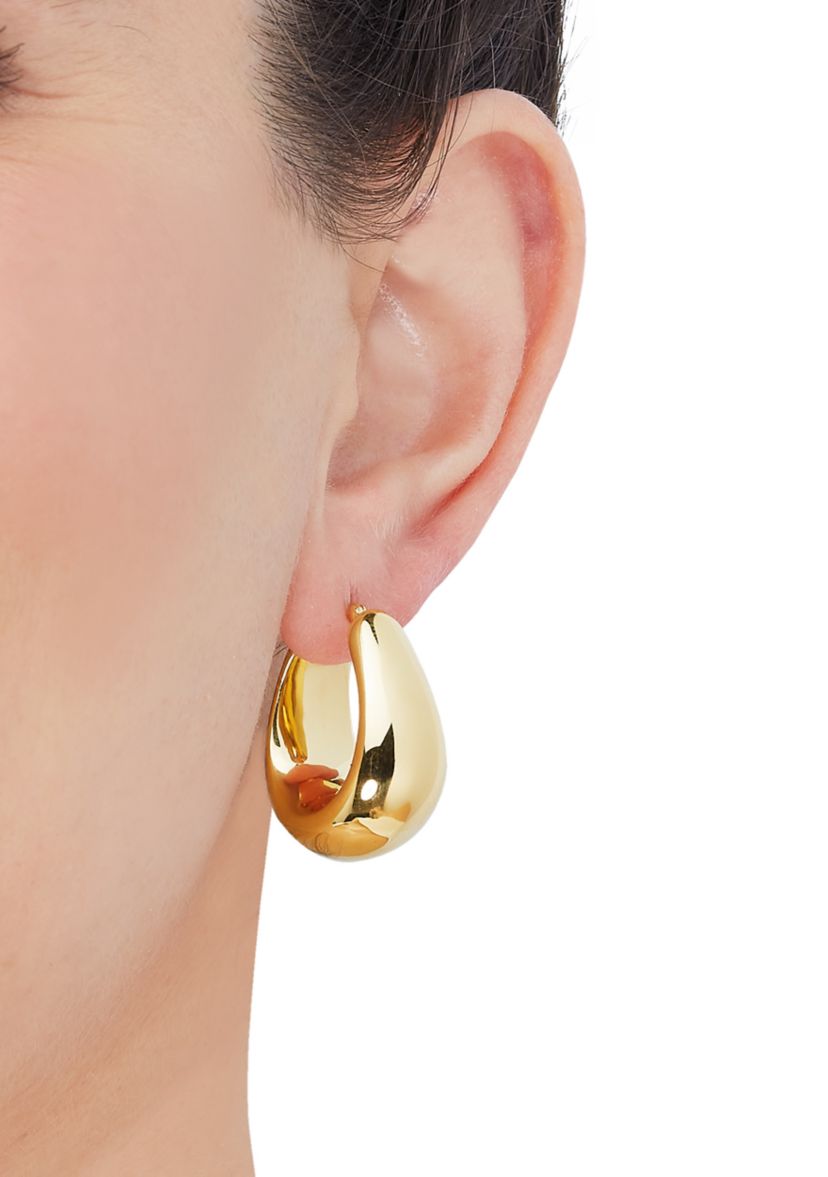 Round Hoop Earrings in Gold Over Sterling Silver