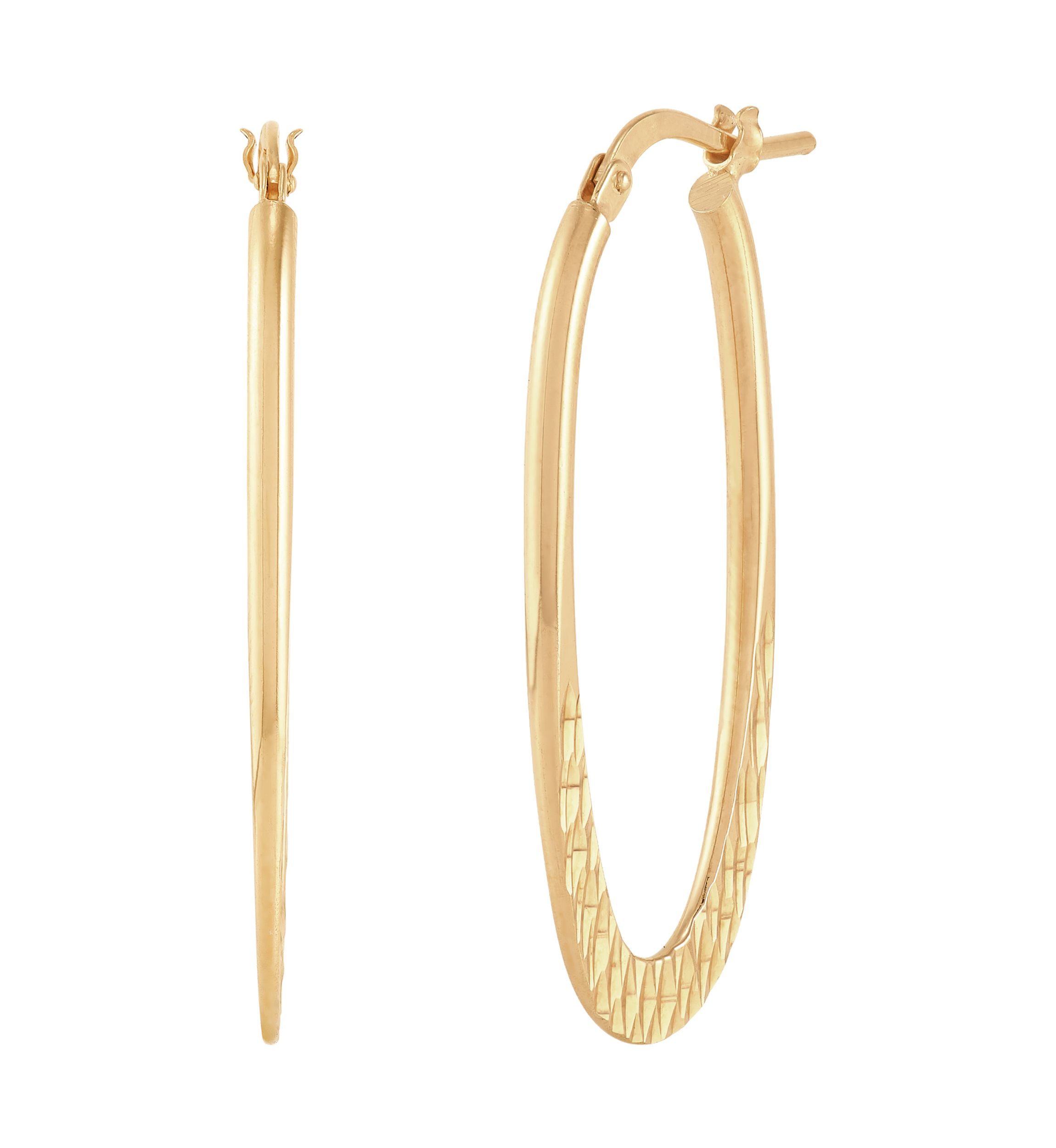 Oval Tube Hoop Earrings in Sterling Silver