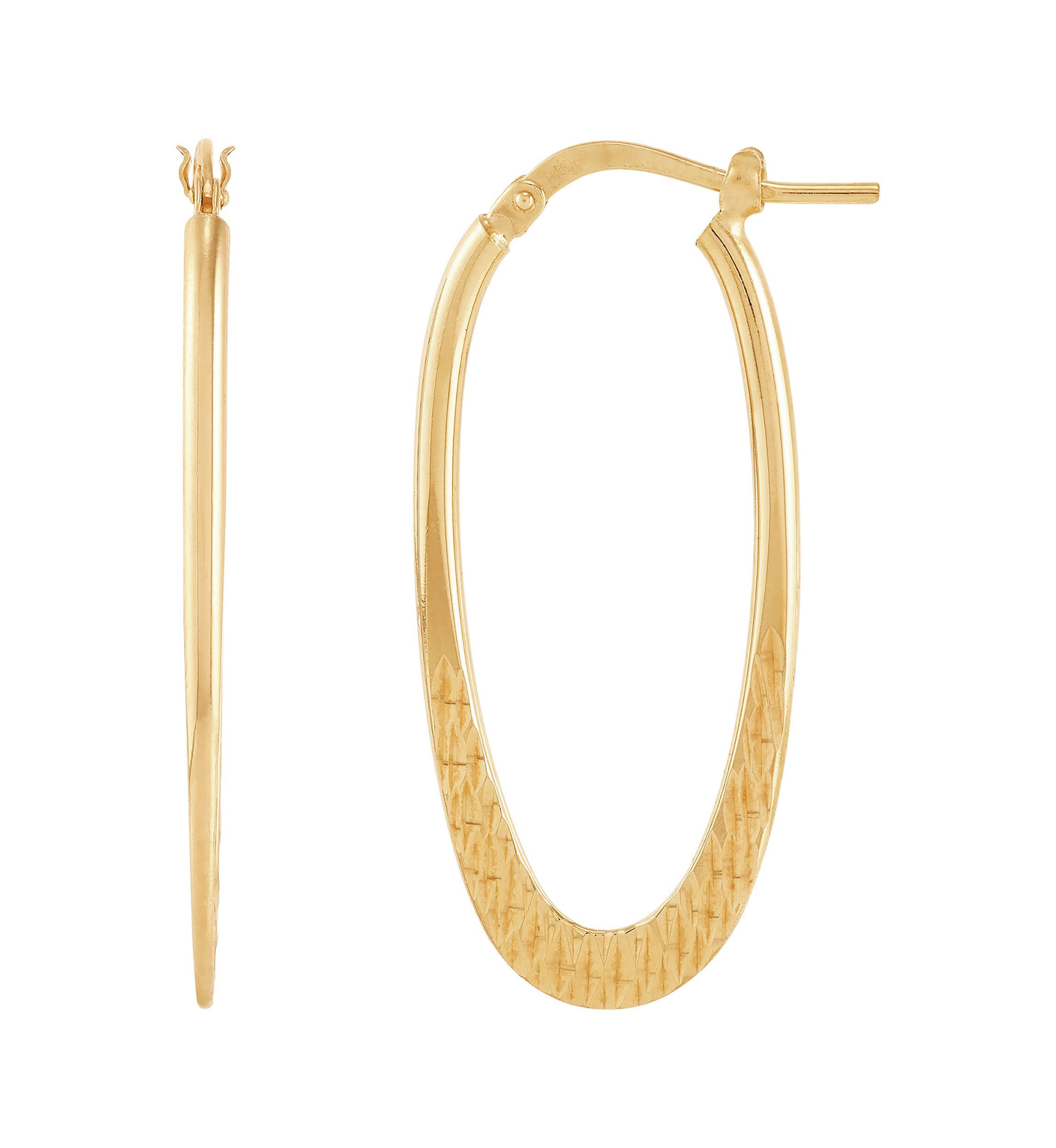 Oval Tube Hoop Earrings in Sterling Silver