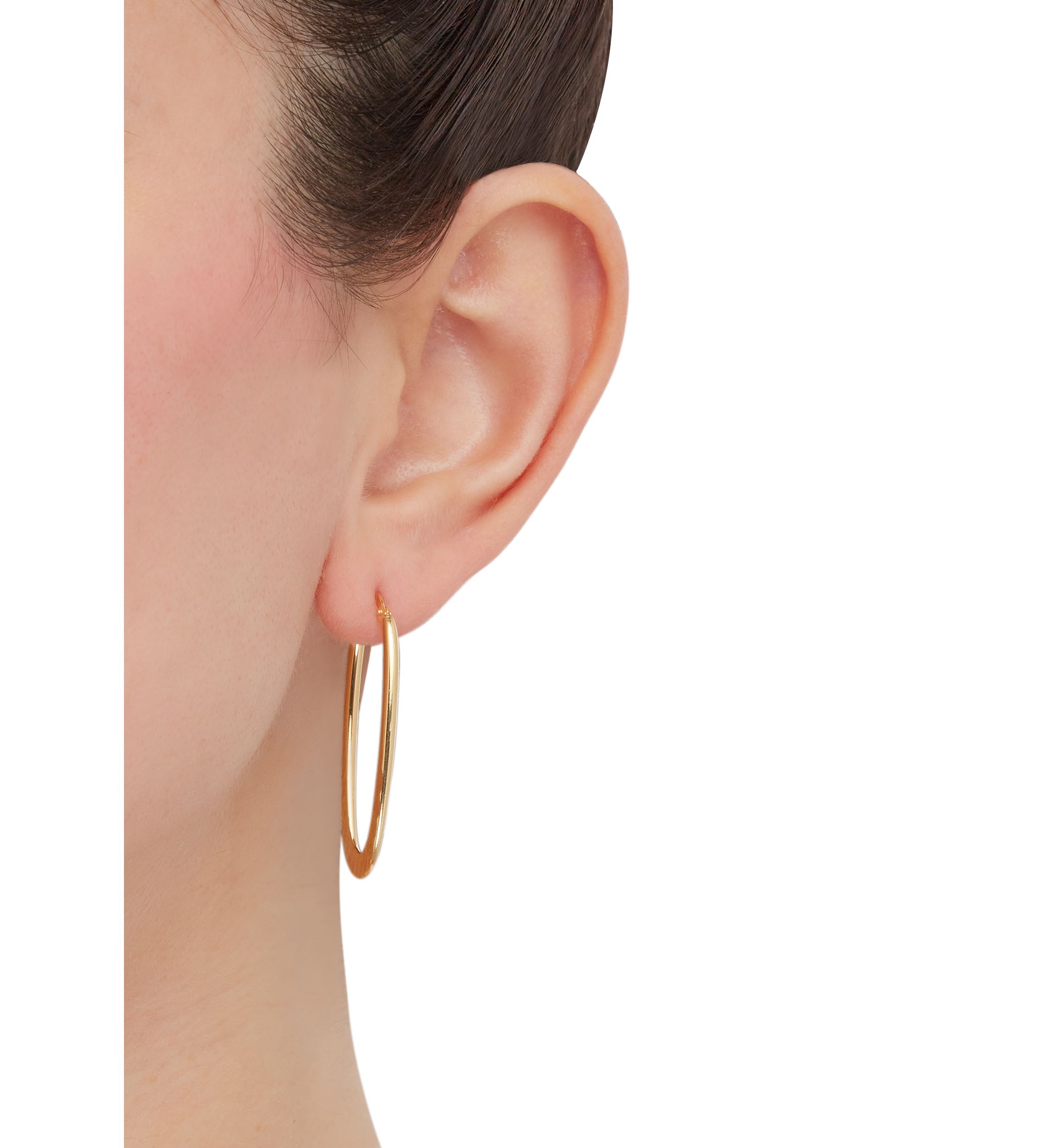 Oval Tube Hoop Earrings in Sterling Silver