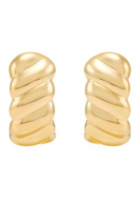 Belk & Co Shrimp 3/4 Hoop Earrings in Gold Over Silver