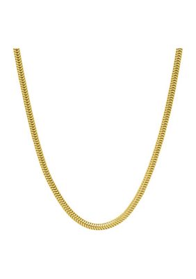 Belk & Co 1 Millimeter Round Snake Chain Necklace in Gold Over Sterling Silver
