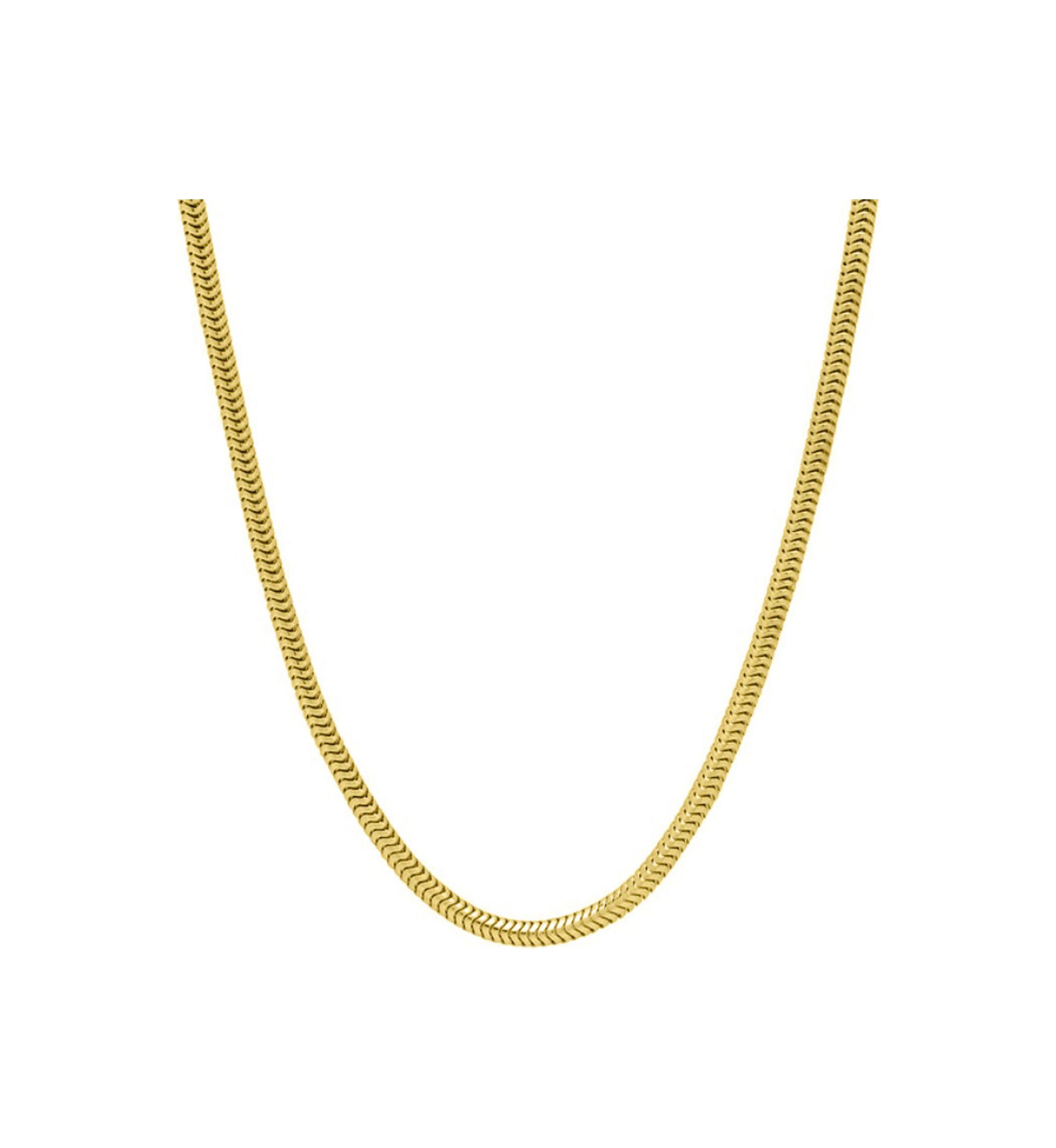 1 Millimeter Round Snake Chain Necklace in Gold Over Sterling Silver