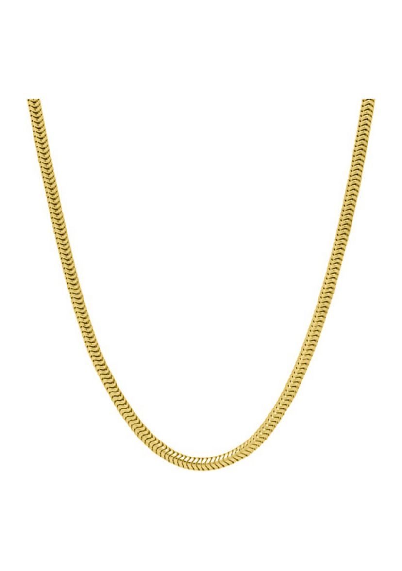 1 Millimeter Round Snake Chain Necklace in Gold Over Sterling Silver