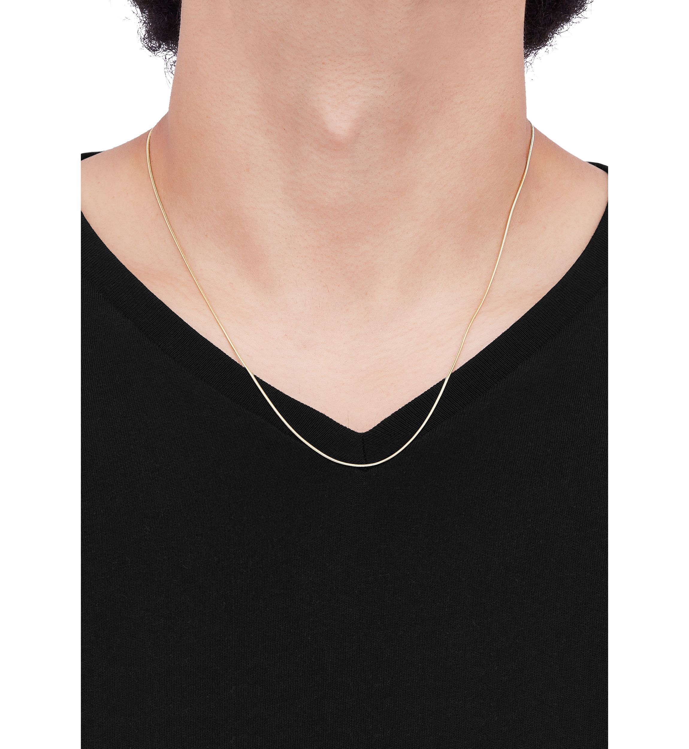 1 Millimeter Round Snake Chain Necklace in Gold Over Sterling Silver