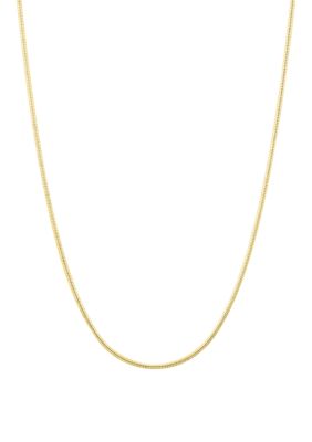 Belk & Co 1 Millimeter Round Snake Chain Necklace in Gold Over Sterling Silver, 22 in