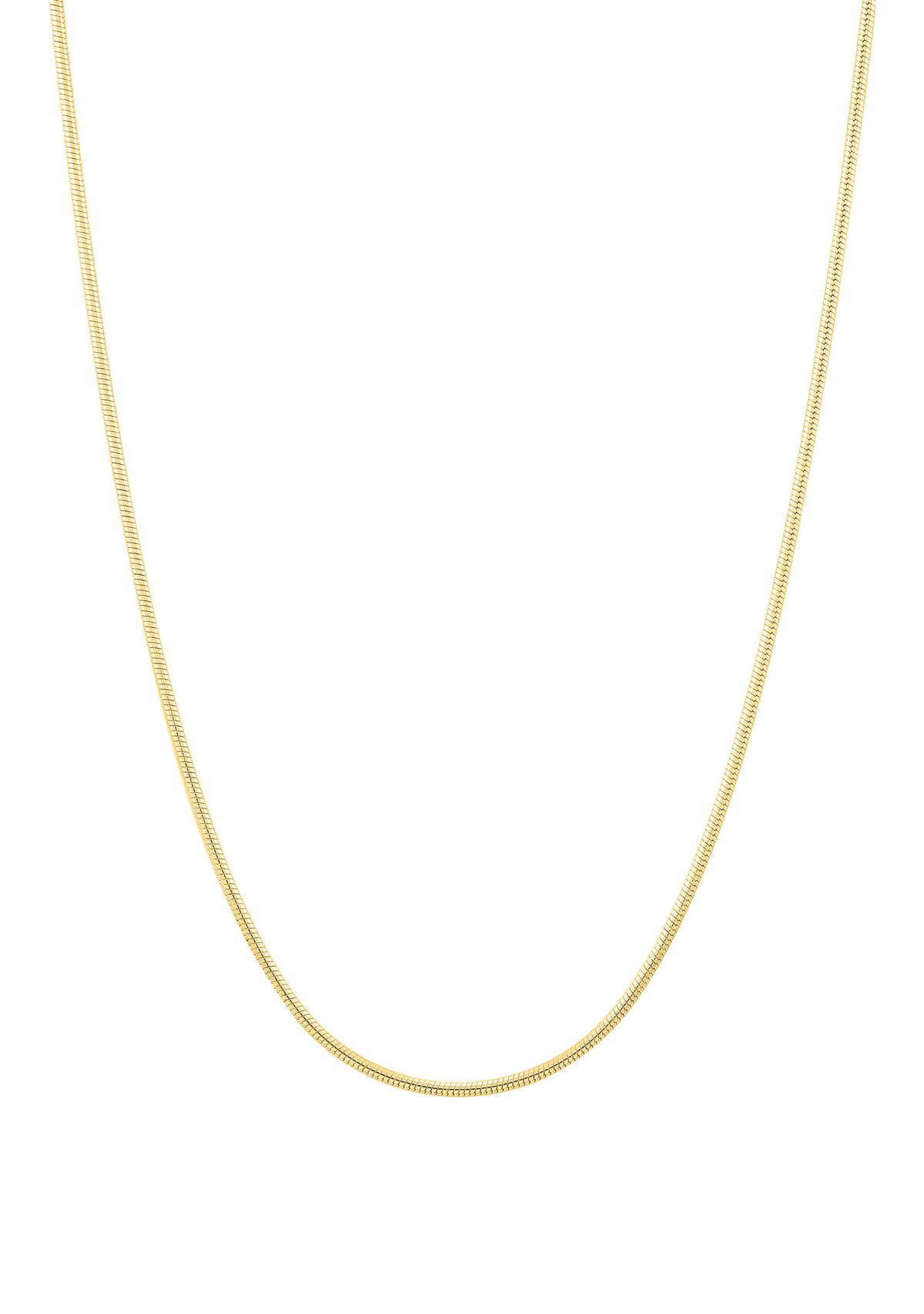 1 Millimeter Round Snake Chain Necklace in Gold Over Sterling Silver
