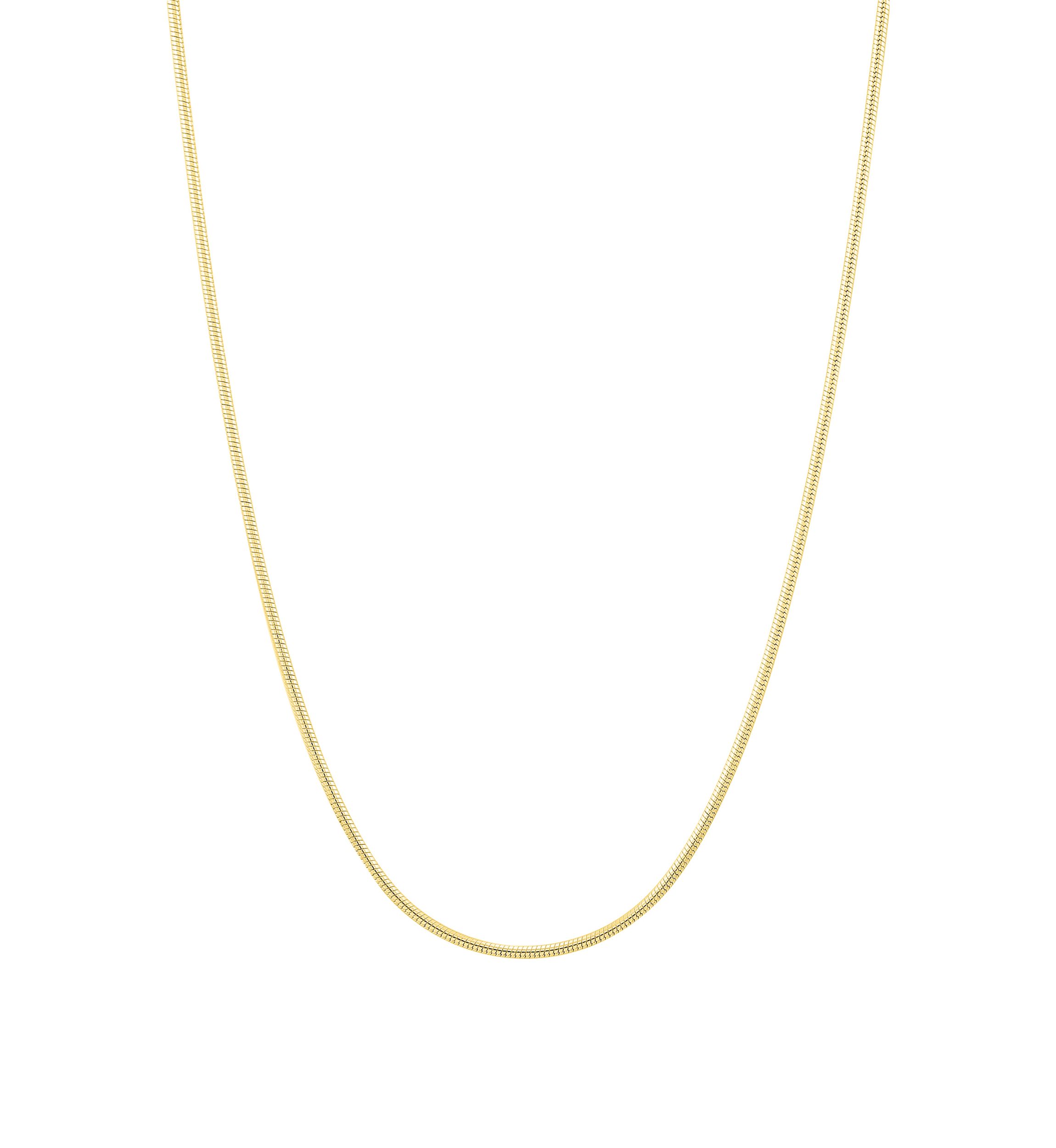 1 Millimeter Round Snake Chain Necklace in Gold Over Sterling Silver
