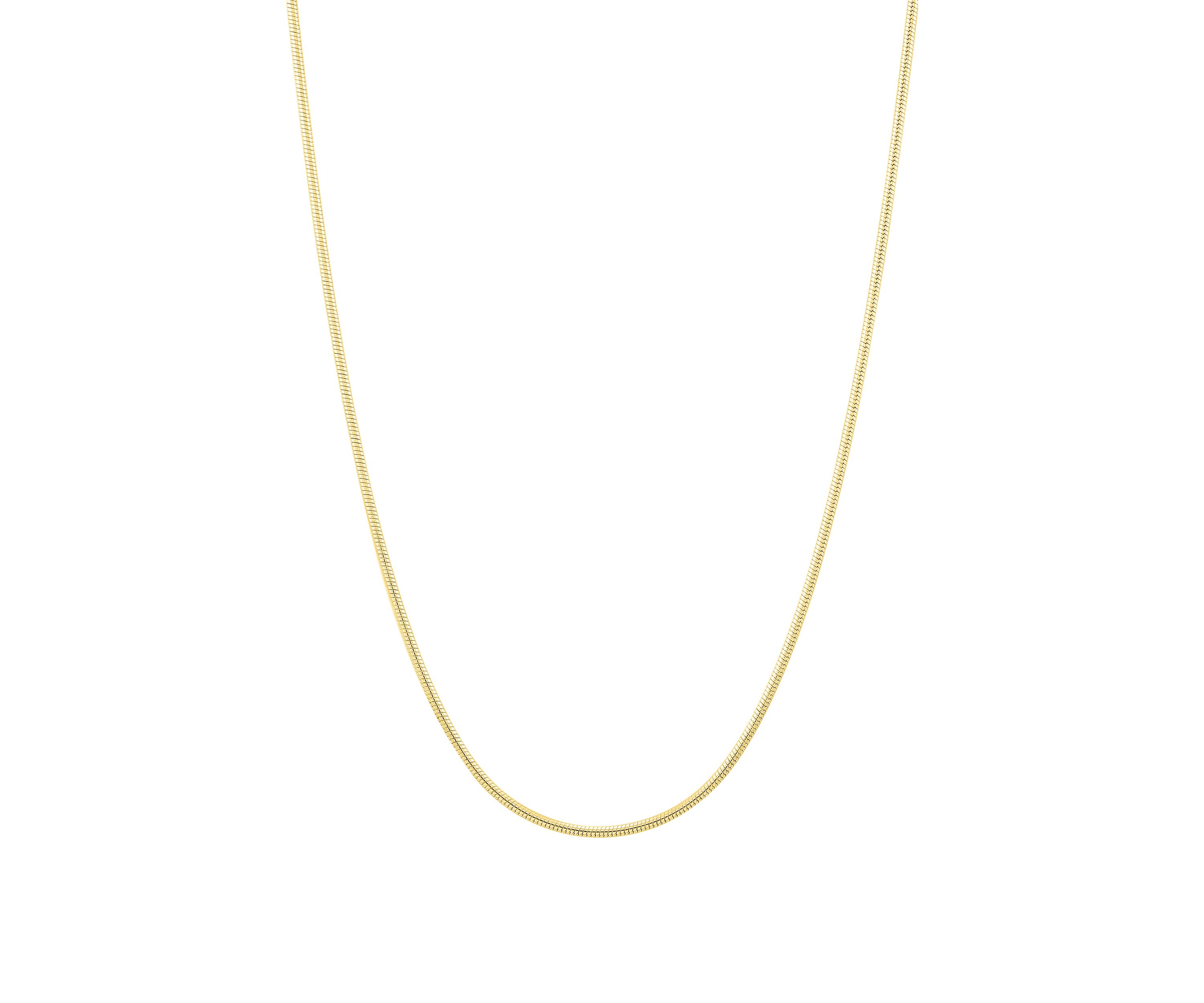 1 Millimeter Round Snake Chain Necklace in Gold Over Sterling Silver
