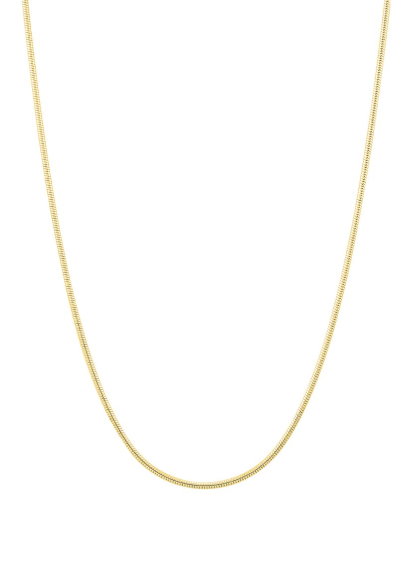 1 Millimeter Round Snake Chain Necklace in Gold Over Sterling Silver