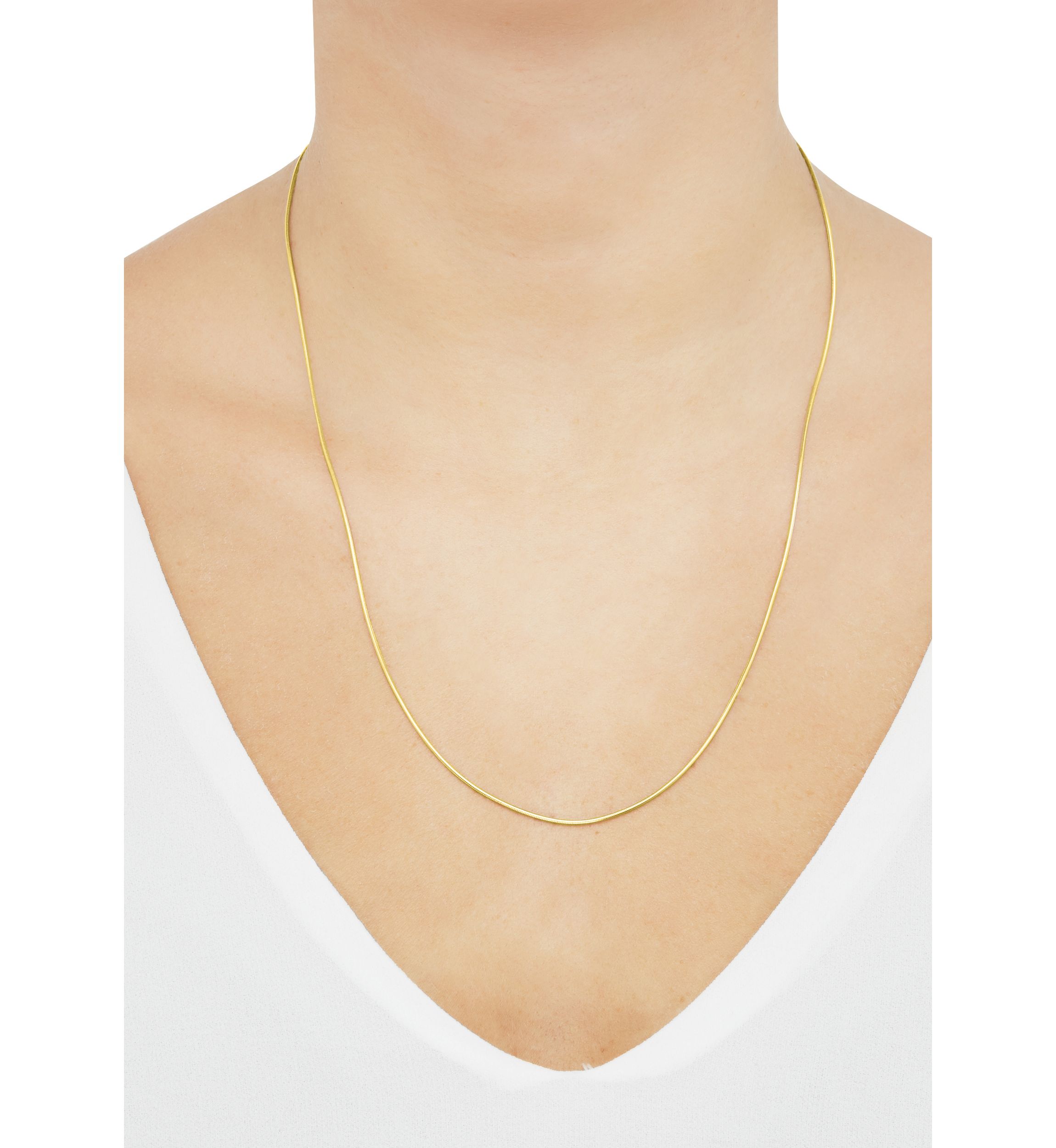 1 Millimeter Round Snake Chain Necklace in Gold Over Sterling Silver