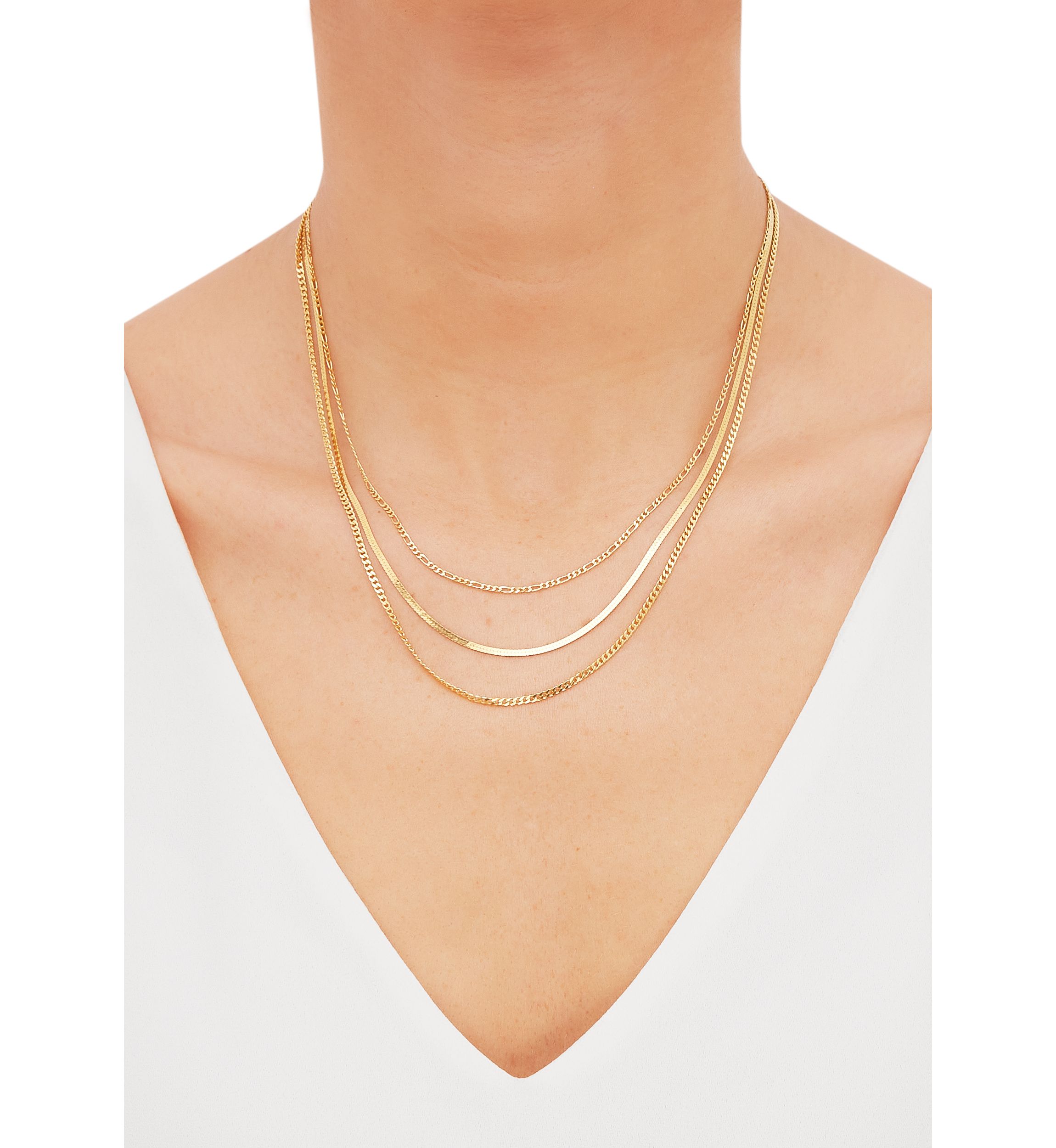 3 Layered Necklace in Sterling Silver