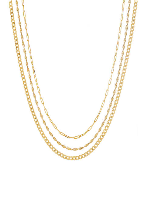 Belk & Co. Triple Layered Necklace in Sterling