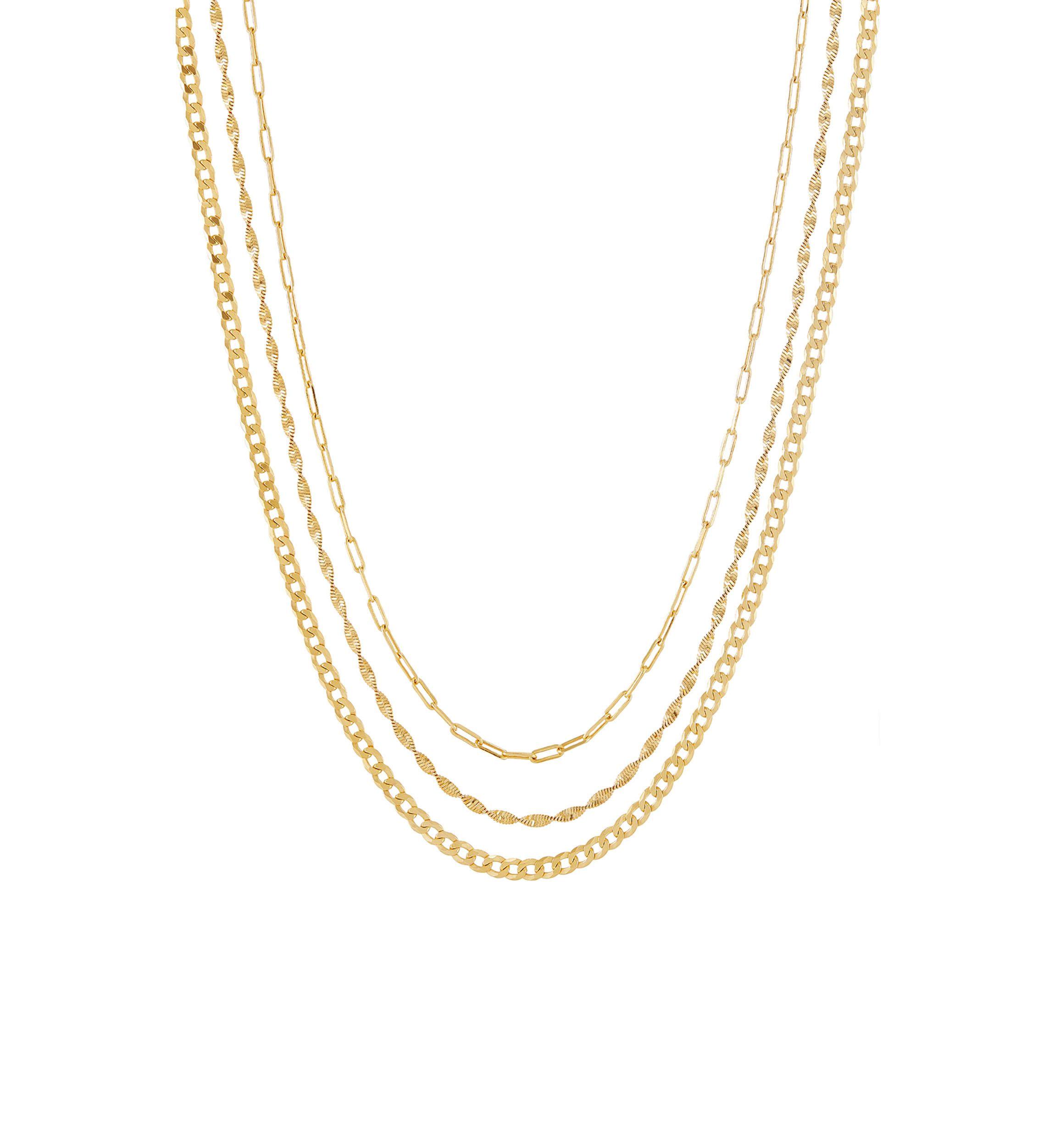Triple Layered Necklace in Sterling Silver