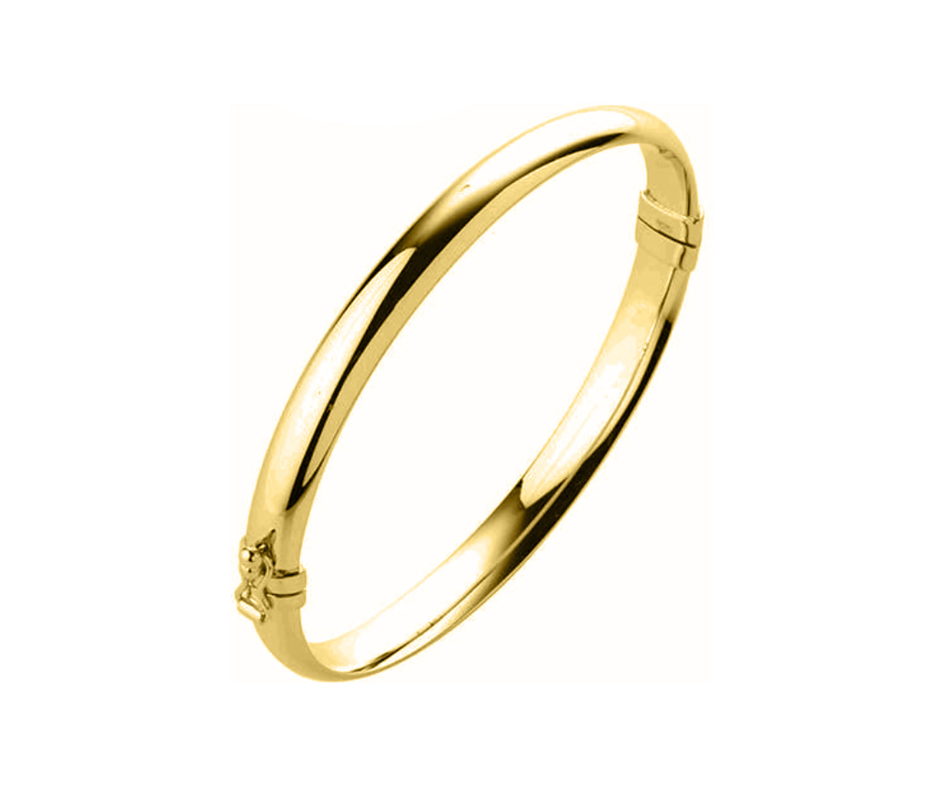 7 Millimeter Tube Hinge Bangle  Bracelet in Gold Over Sterling Silver