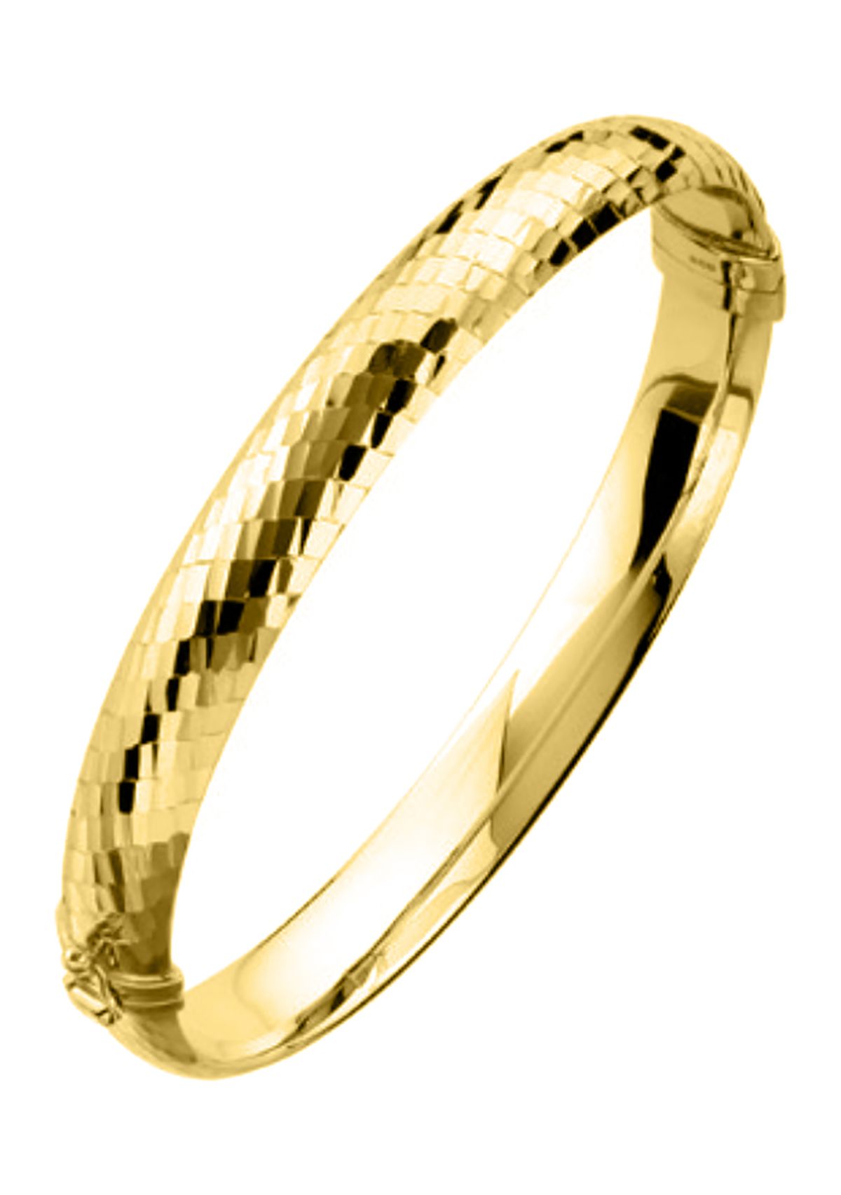 7 Millimeter Tube Hinge Bangle Bracelet in Gold Over Sterling Silver