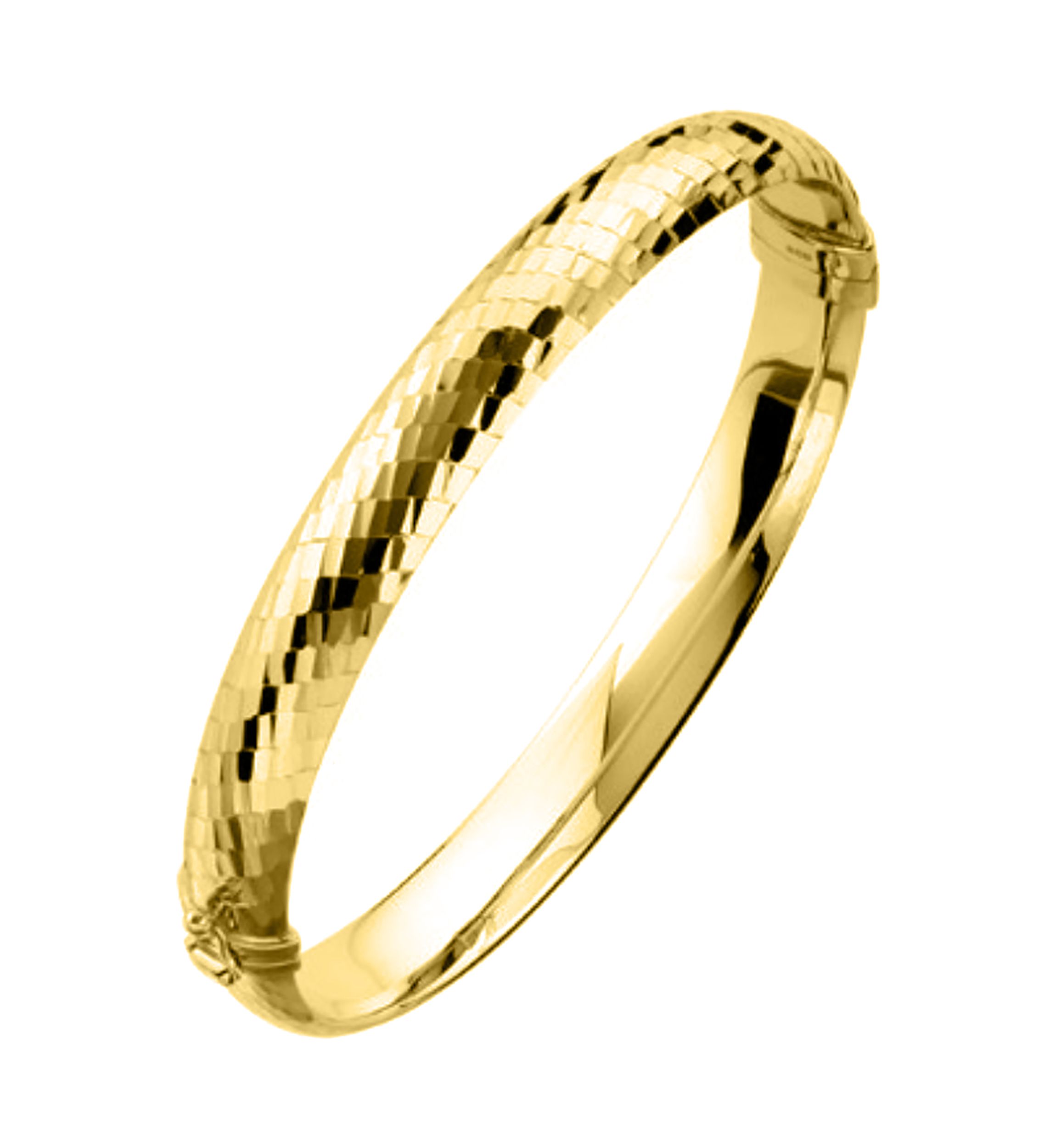 7 Millimeter Tube Hinge Bangle Bracelet in Gold Over Sterling Silver