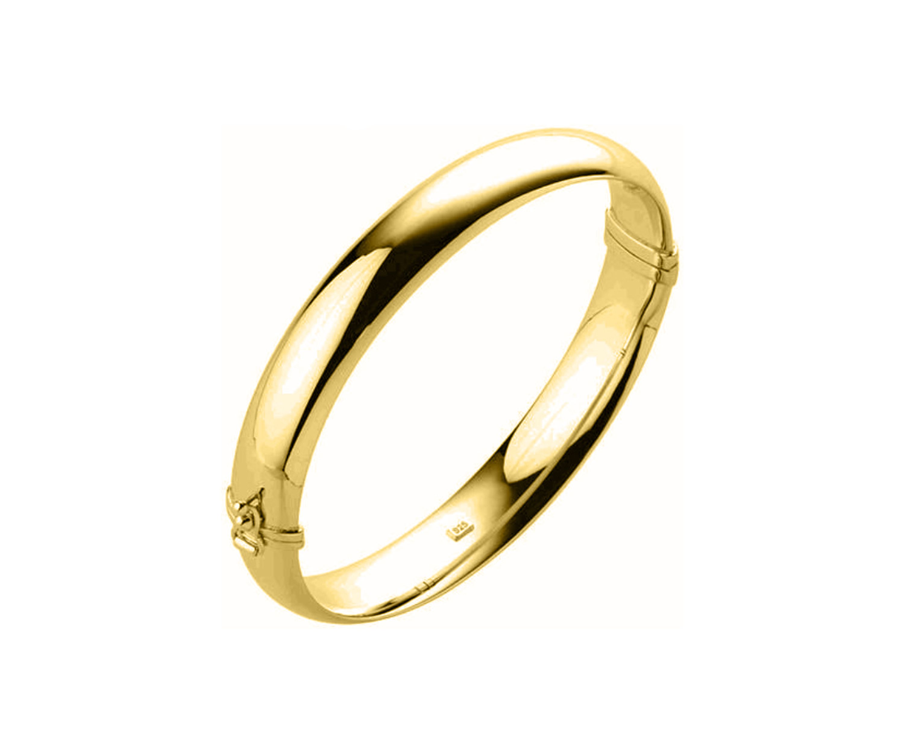 10 Millimeter Tube Hinge Bangle Bracelet in Gold Over Sterling Silver