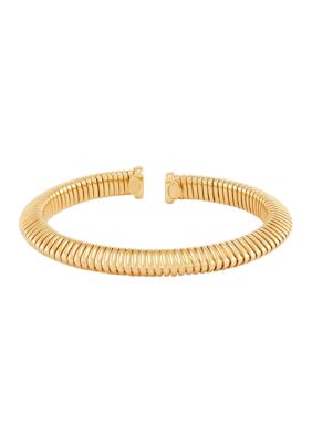 Belk & Co Tubogas Cuff Bangle Bracelet in Gold Over Silver
