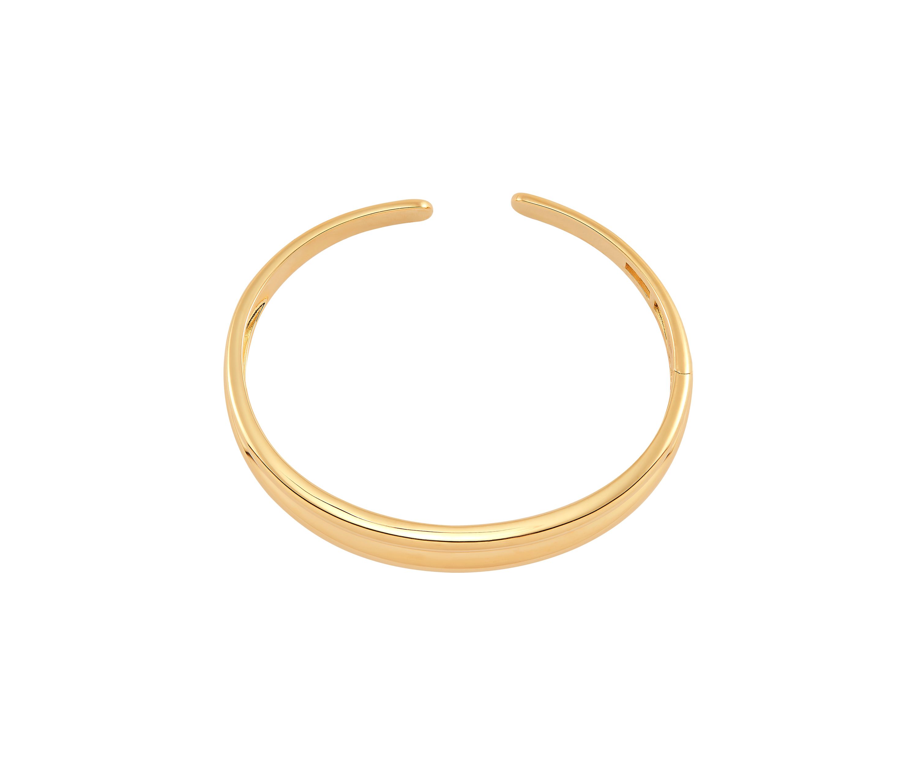 3 Row Cuff Tube Bangle in Gold Over Silver