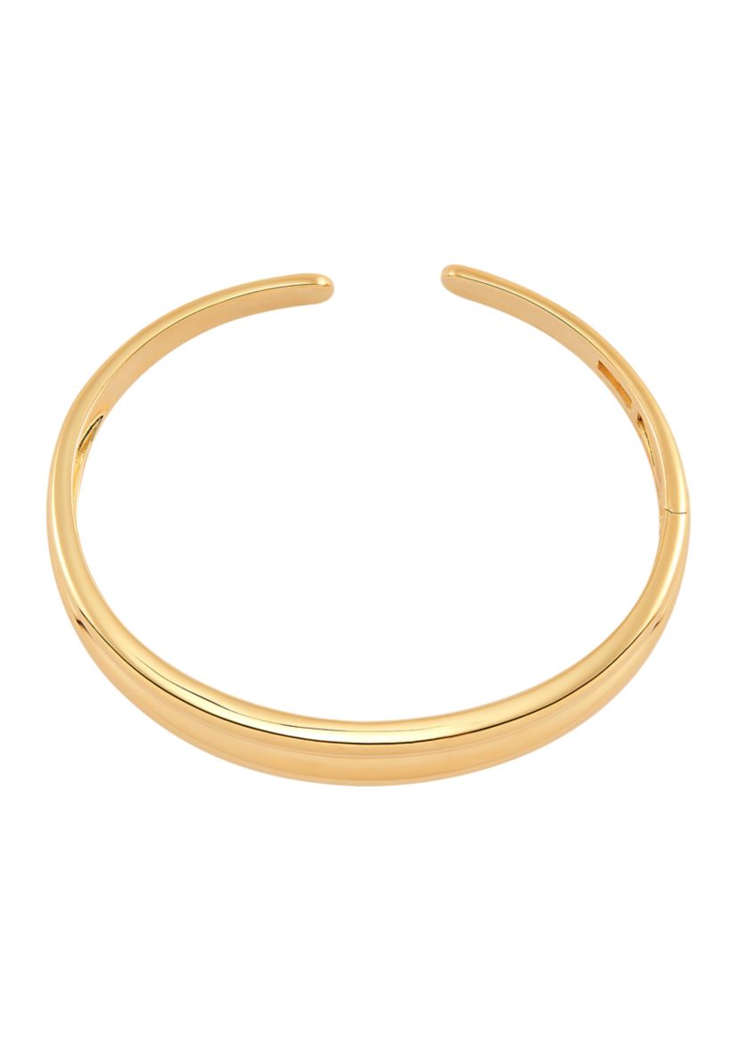 3 Row Cuff Tube Bangle in Gold Over Silver
