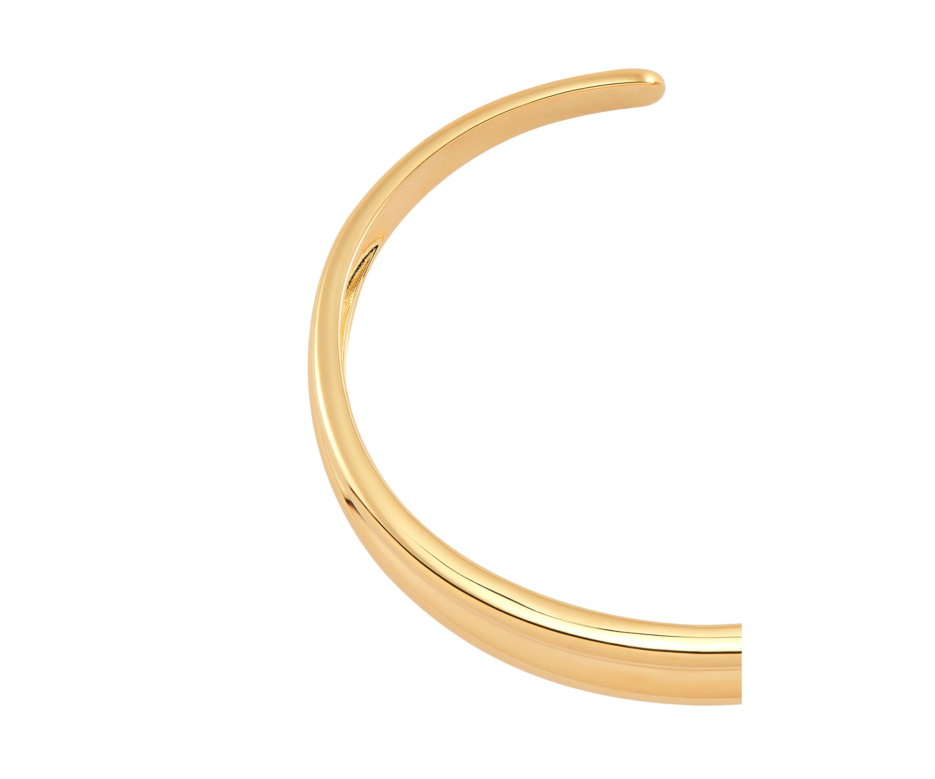 3 Row Cuff Tube Bangle in Gold Over Silver