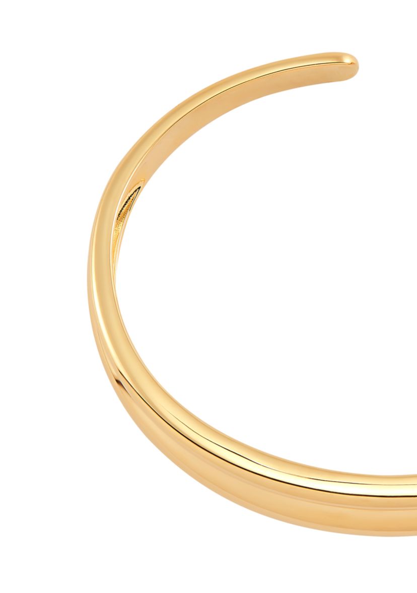 3 Row Cuff Tube Bangle in Gold Over Silver