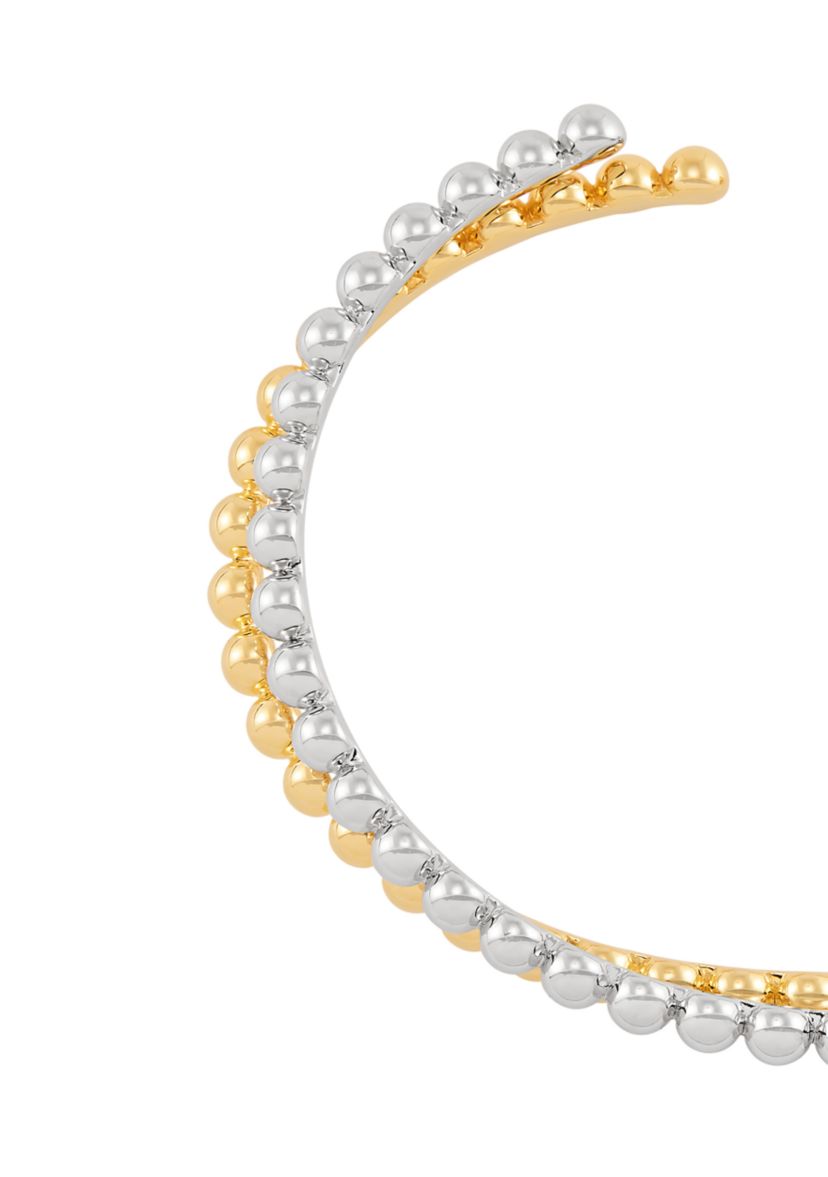 2 Row Beads Design Cuff Bangle Bracelet 
