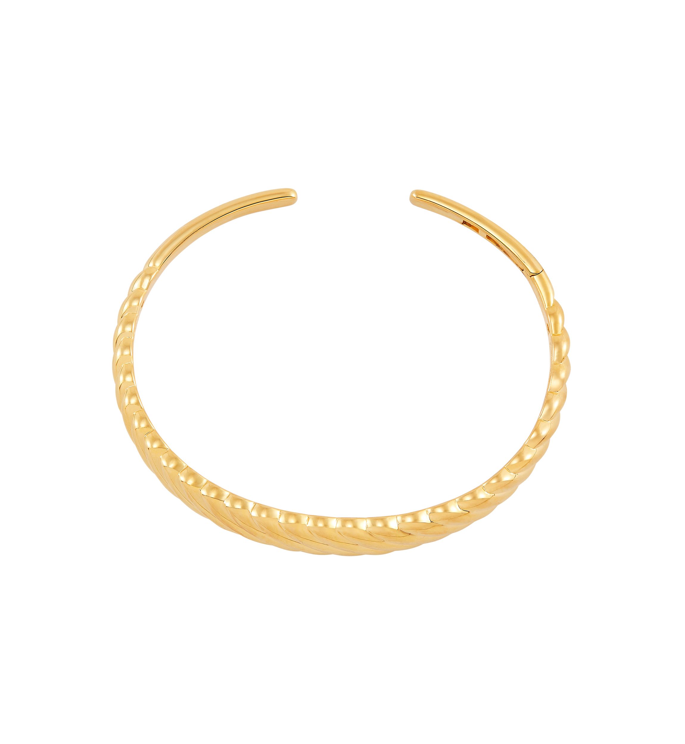 Shrimp Cuff Bangle Bracelet in Gold Over Silver