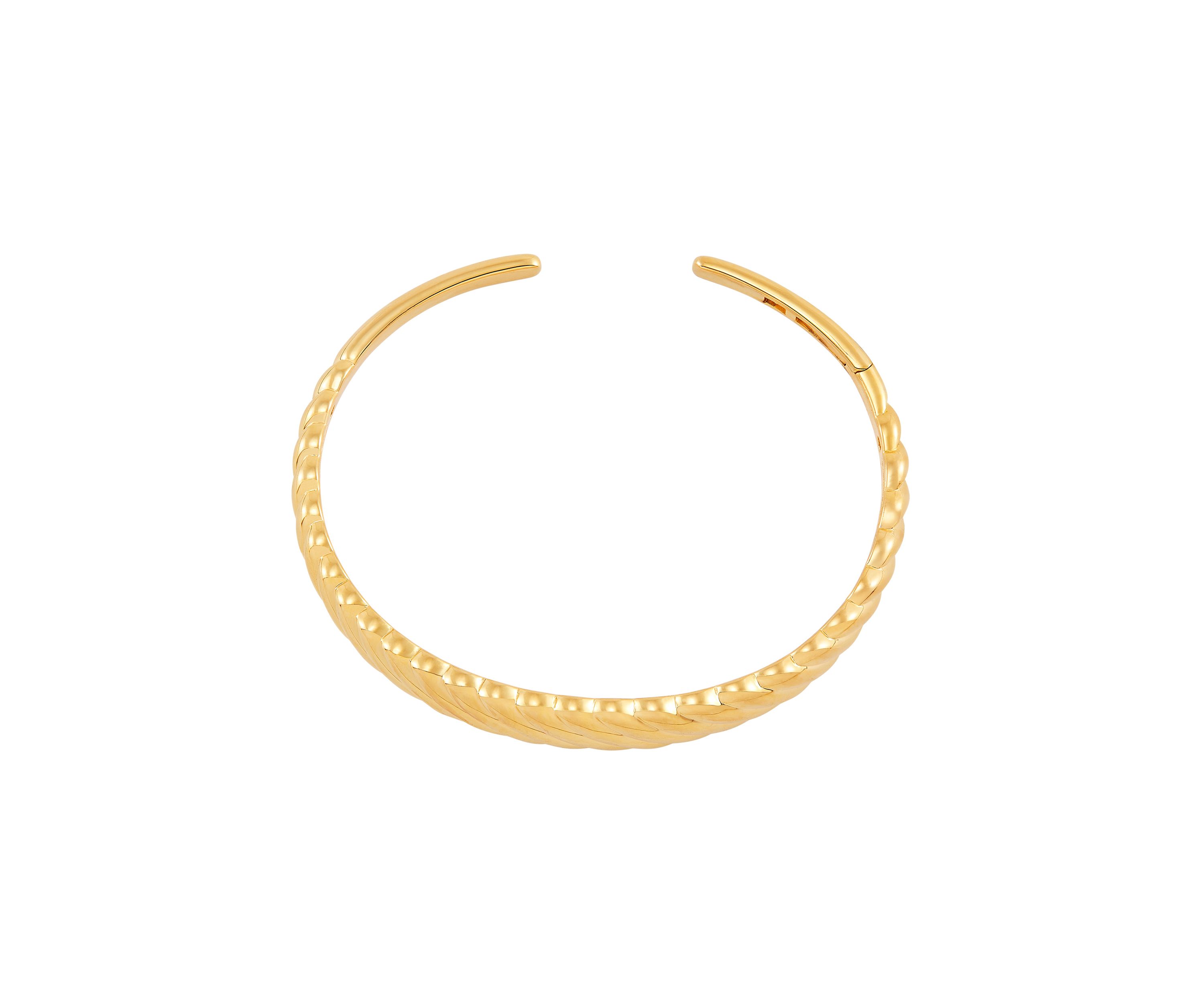 Shrimp Cuff Bangle Bracelet in Gold Over Silver