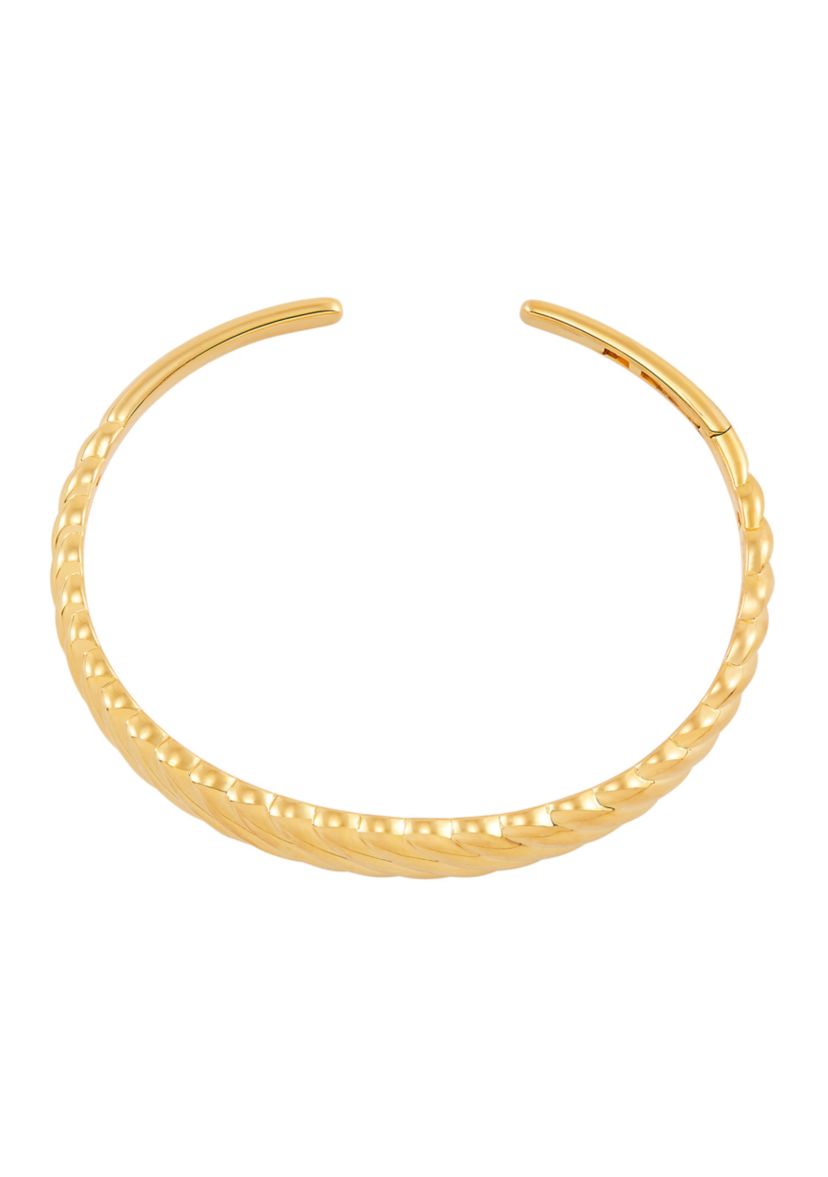 Shrimp Cuff Bangle Bracelet in Gold Over Silver