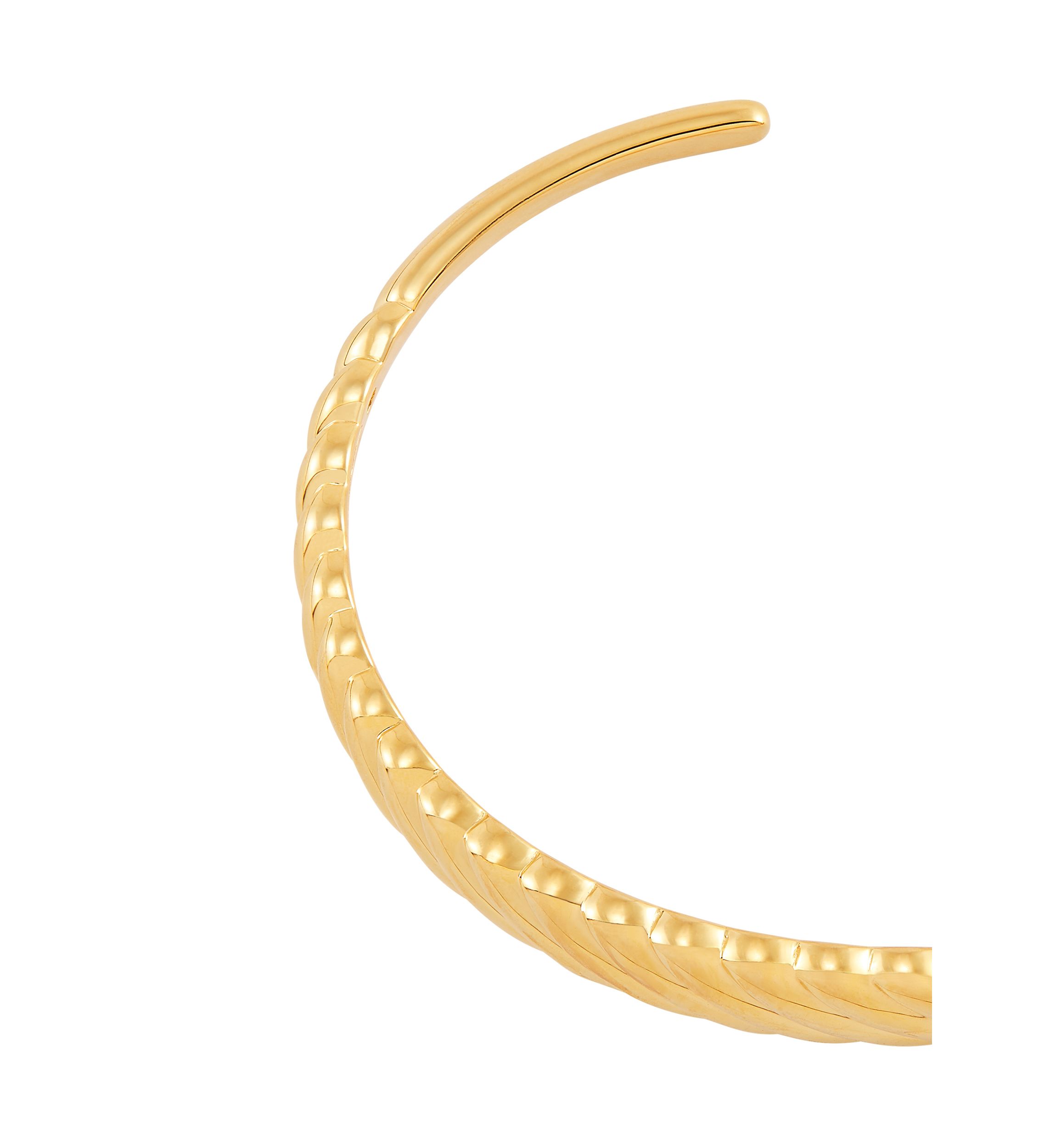 Shrimp Cuff Bangle Bracelet in Gold Over Silver