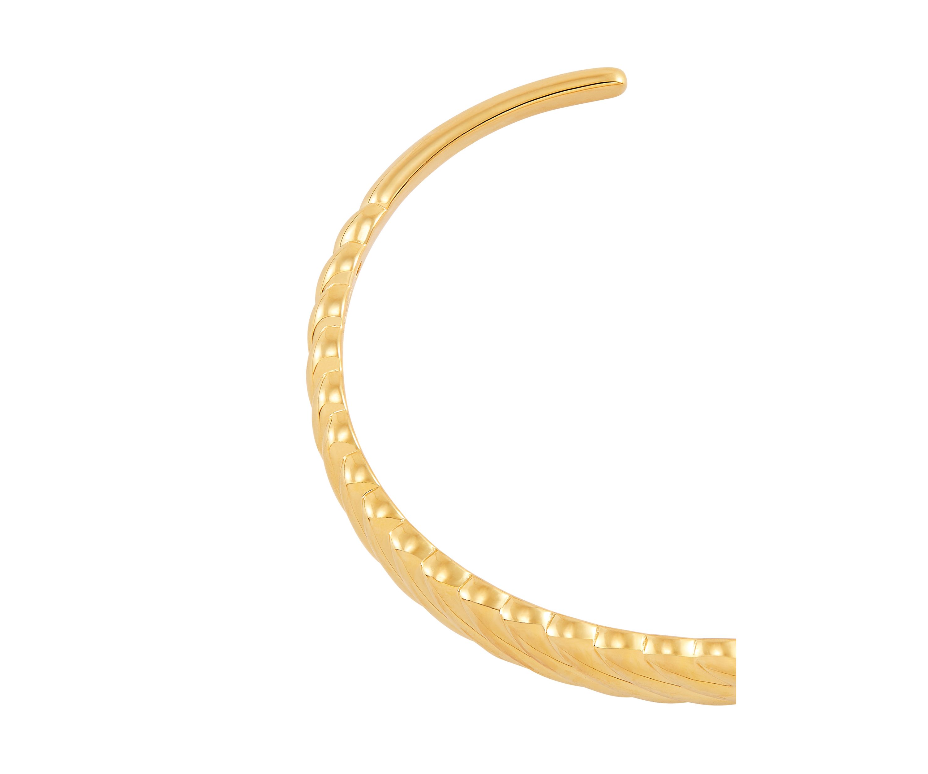 Shrimp Cuff Bangle Bracelet in Gold Over Silver
