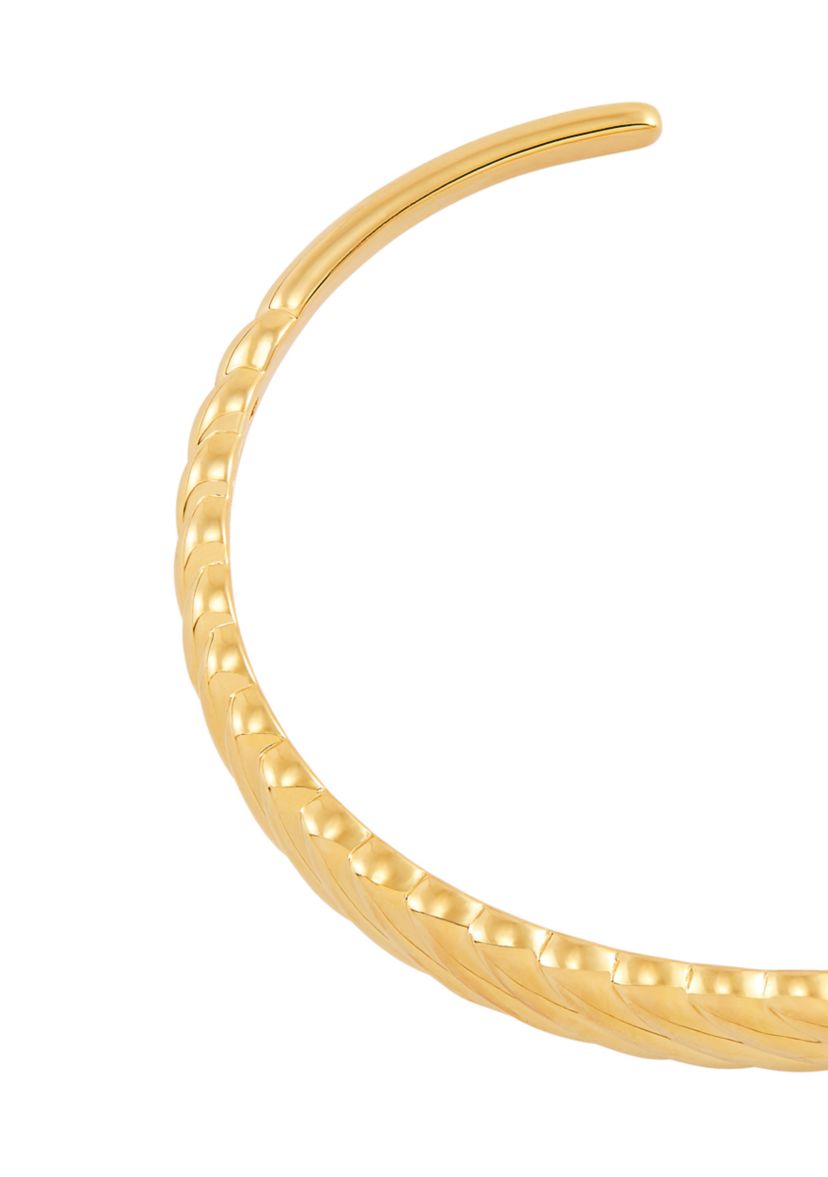 Shrimp Cuff Bangle Bracelet in Gold Over Silver