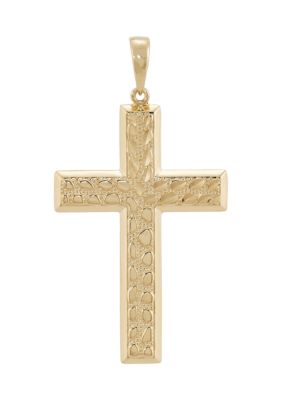 Belk & Co Men's Nuggets Large Cross Pendant in Sterling Silver