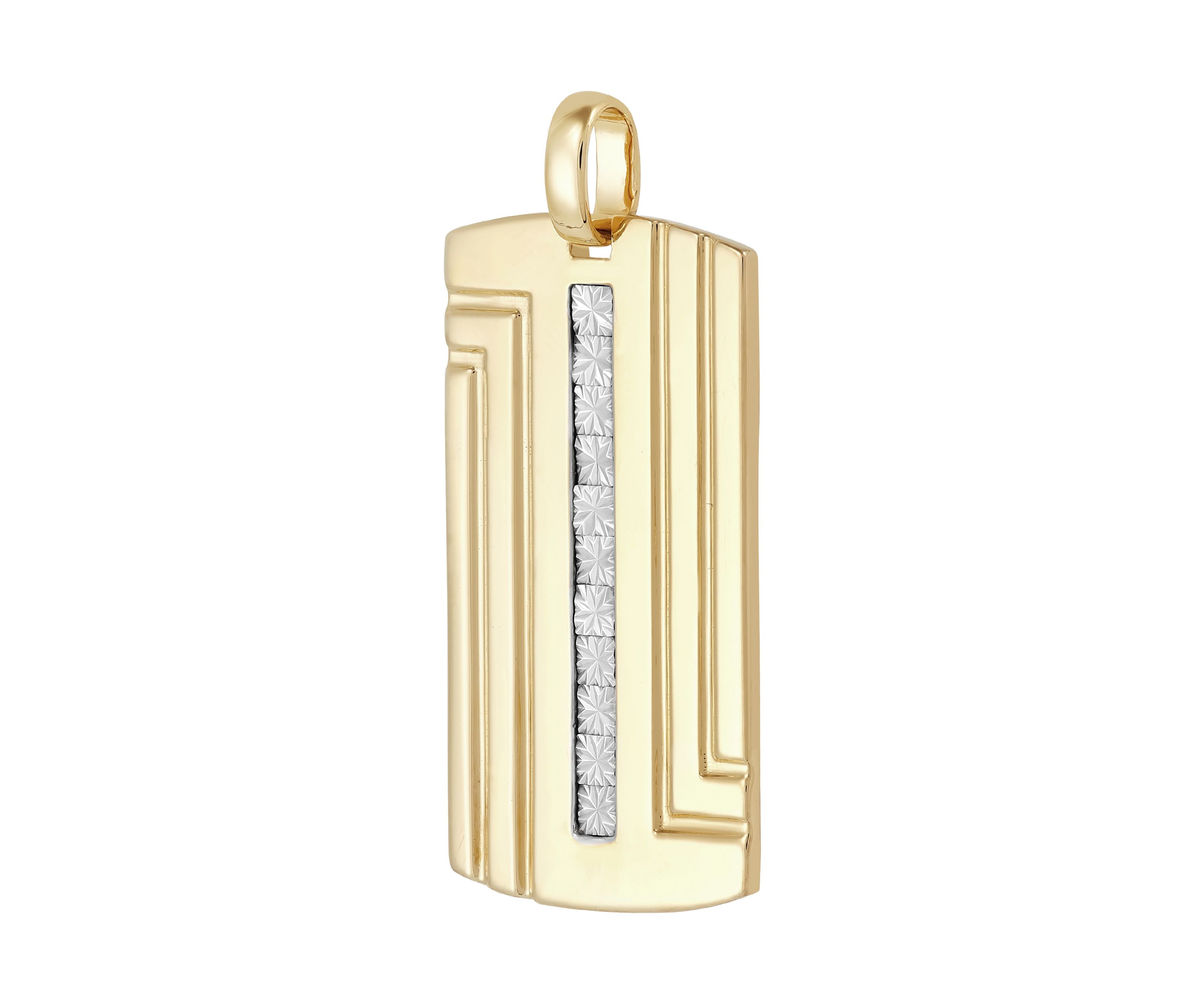 Dog Tag Pendant in Gold Over Sterling Silver
