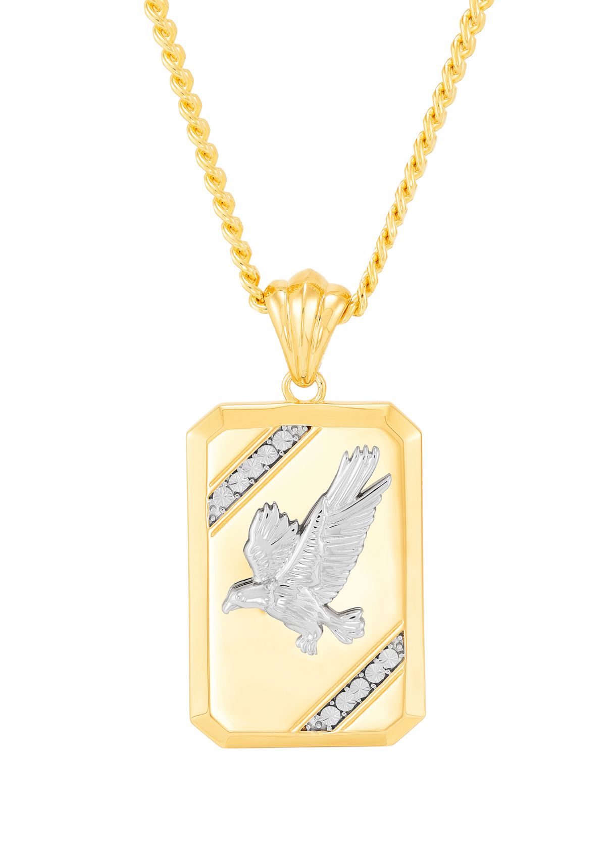 Eagle  Dog Tag Pendant with 24" Curb Chain